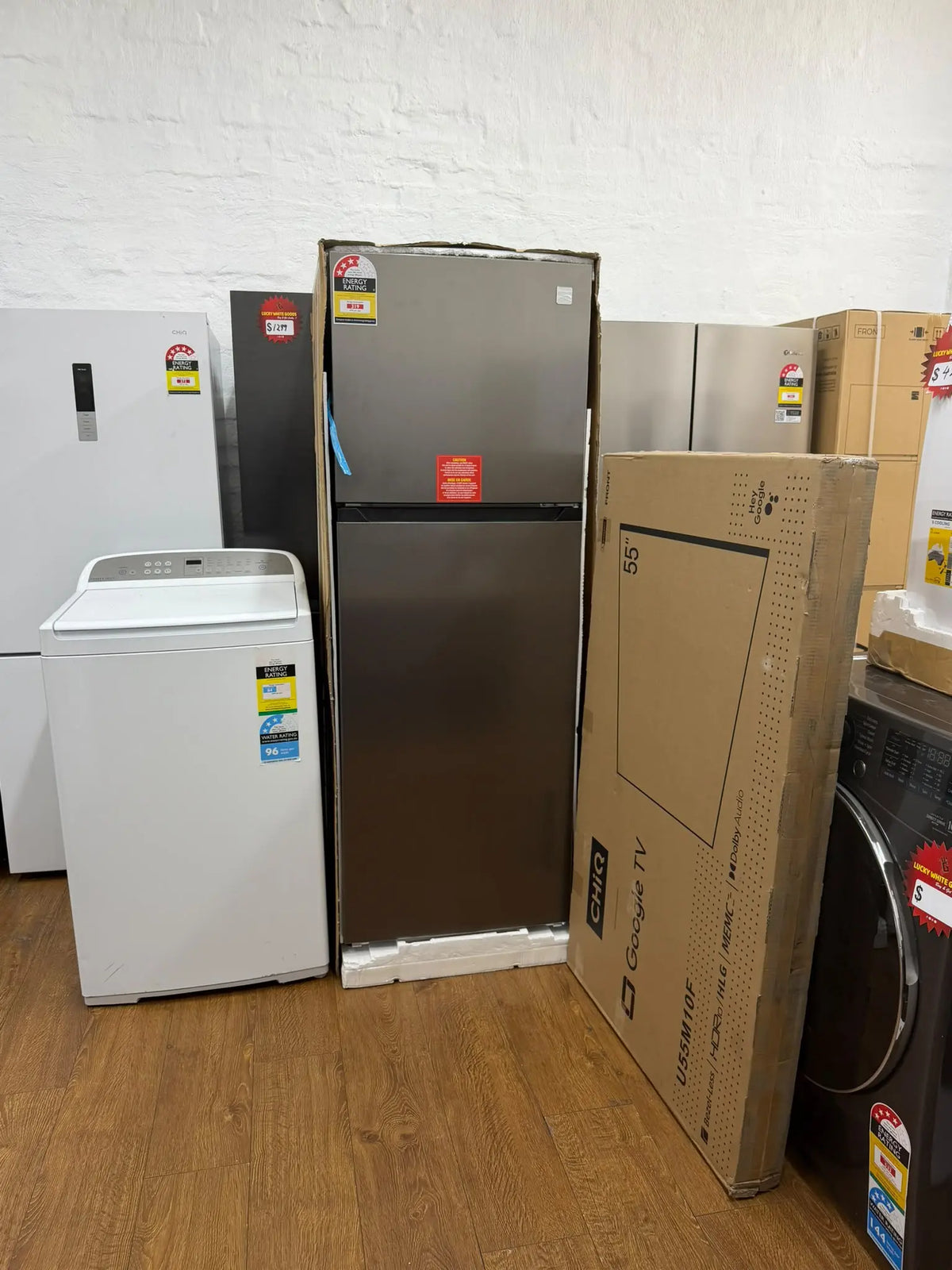 Kenmore 334L Refrigerator + CHiQ 55-inch 4K Google TV + Fisher & Paykel 8.5kg Washing Machine – Combo | RESERVOIR