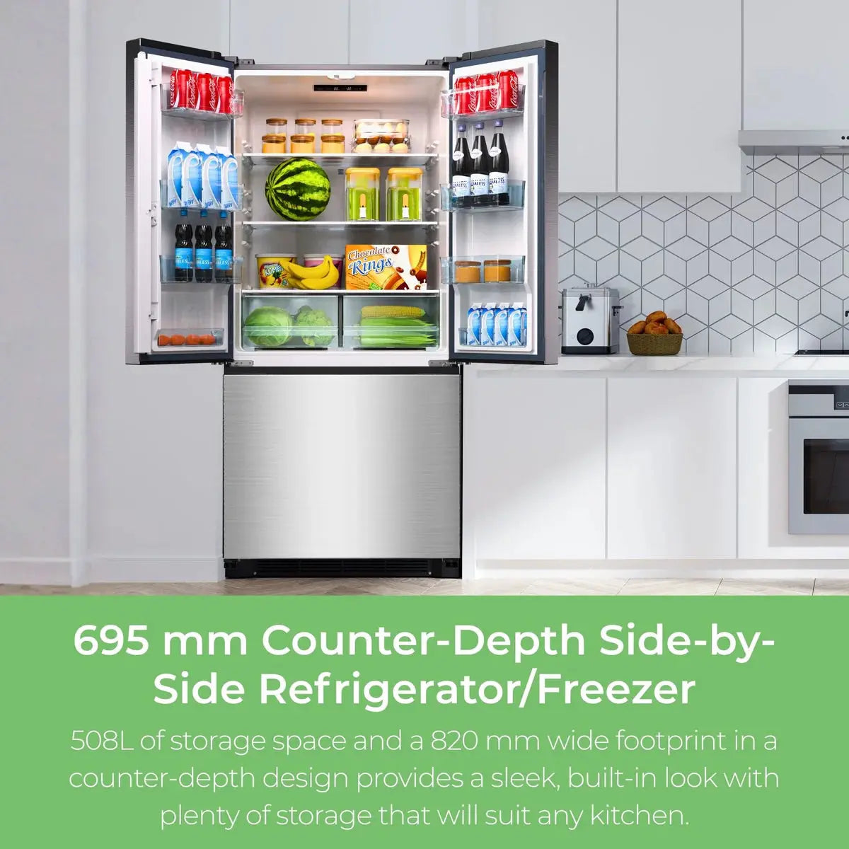 Kenmore 510l Counter-depth French Door Refrigerator, Stainless Steel, Frost-free, Inverter Compressor, Energy Star | SYDNEY