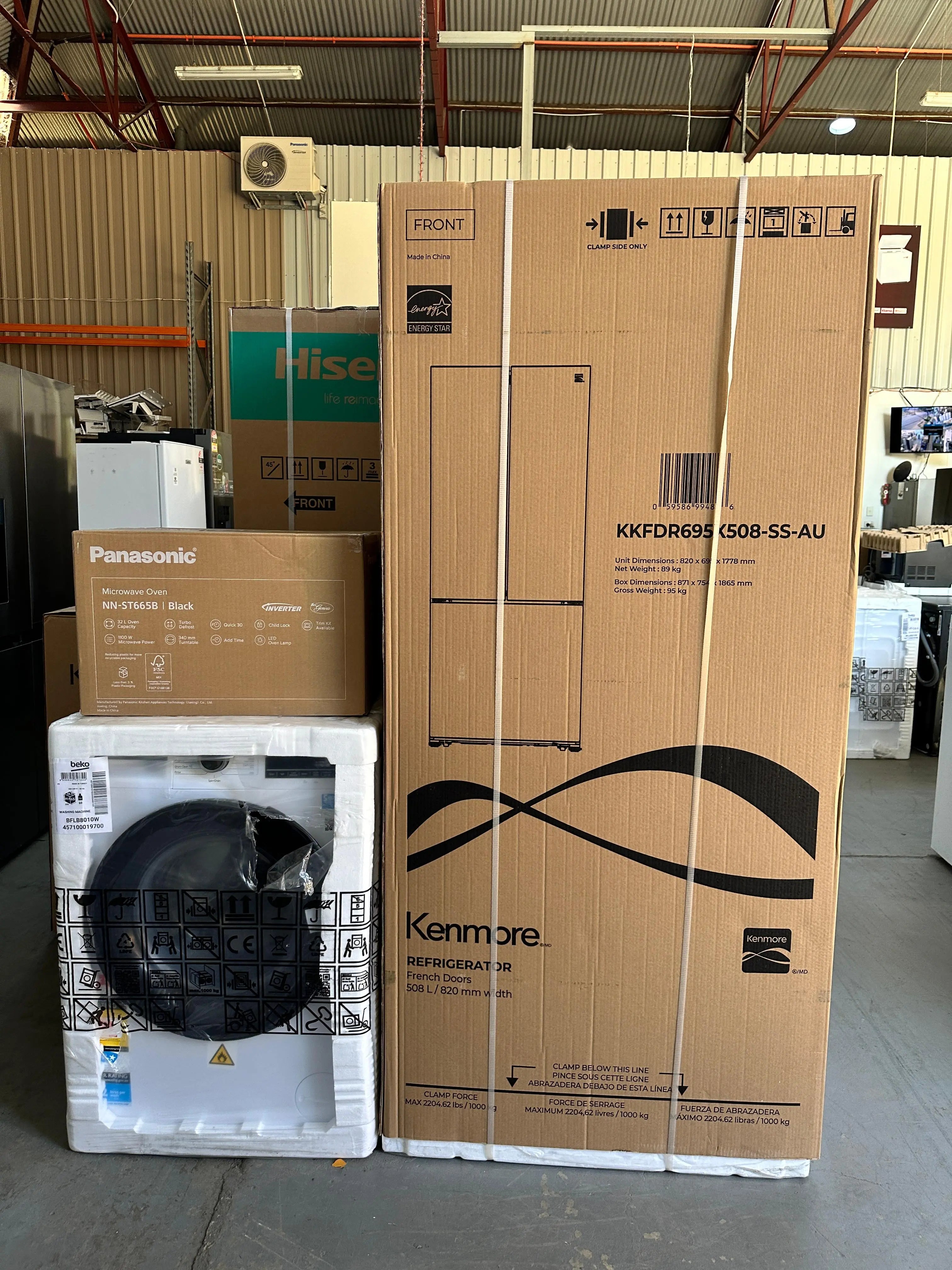 Kenmore Fridge + Beko Washer + Panasonic Microwave Combo Pack – Brand New & Factory Seconds Bundle | ADELAIDE