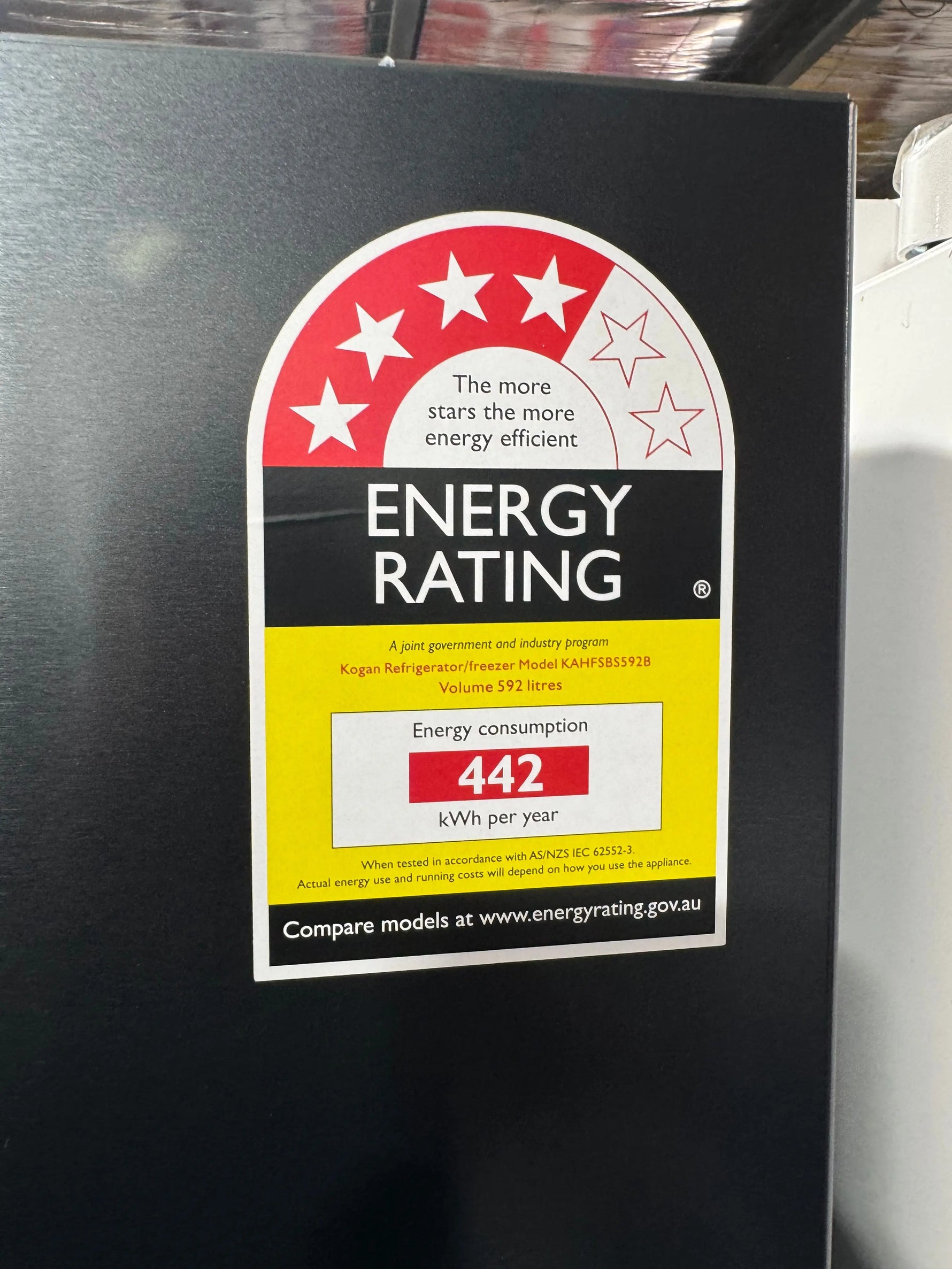 Kogan 592L Side by Side Fridge with Water Dispenser (Black Stainless Steel) | SYDNEY