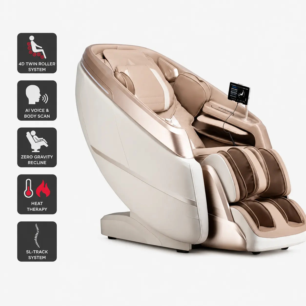 Kogan VitalityElite 4D Zero-Gravity SL-Track Massage Recliner Chair (Beige) | SYDNEY