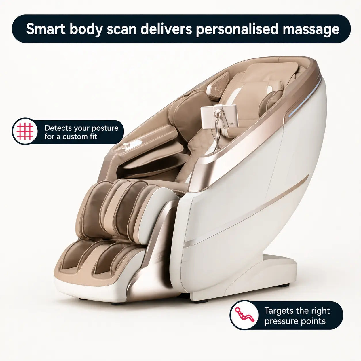 Kogan VitalityElite 4D Zero-Gravity SL-Track Massage Recliner Chair (Beige) | SYDNEY