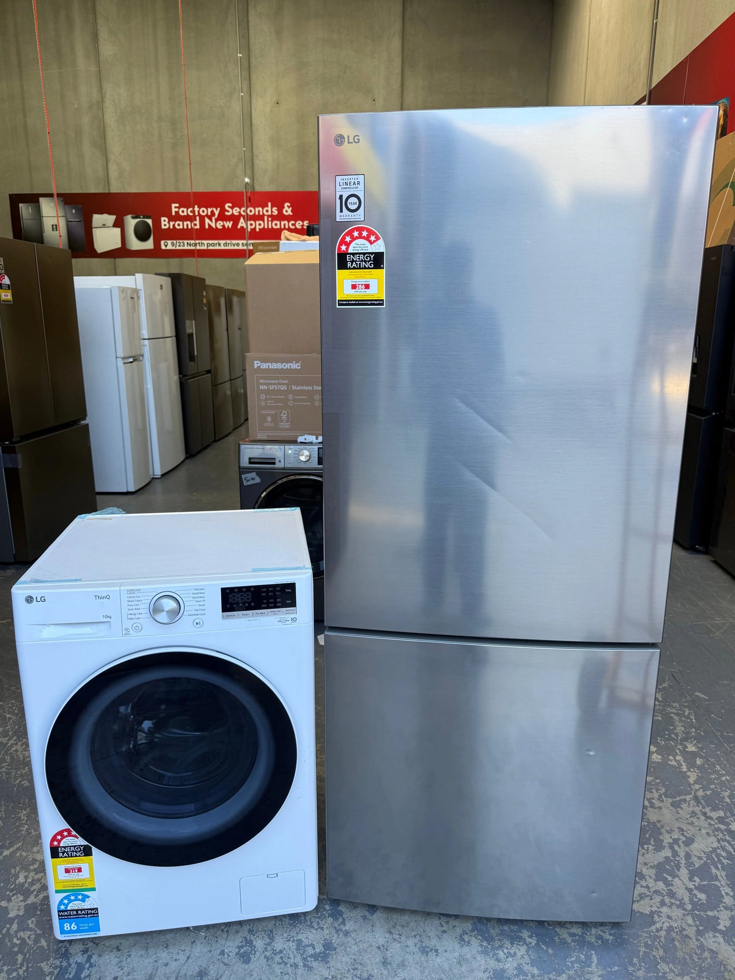 LG 10kg Front Load Washer and LG 420L Bottom Mount Fridge – Near to New | MELBOURNE