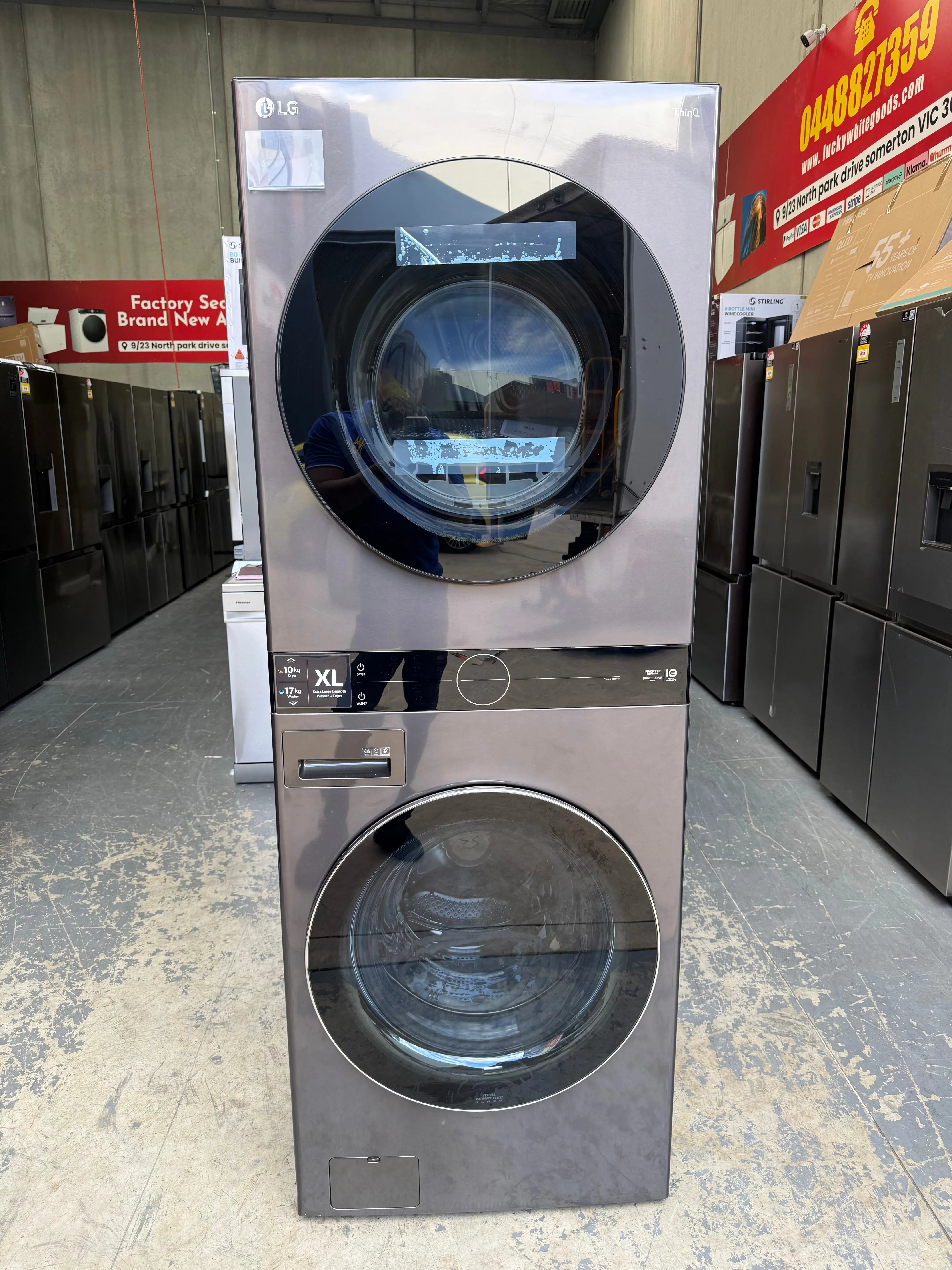 LG 17kg/10kg WashTower™ All-In-One Stacked Washer & Dryer – Factory Seconds | WWT-1710B | MELBOURNE