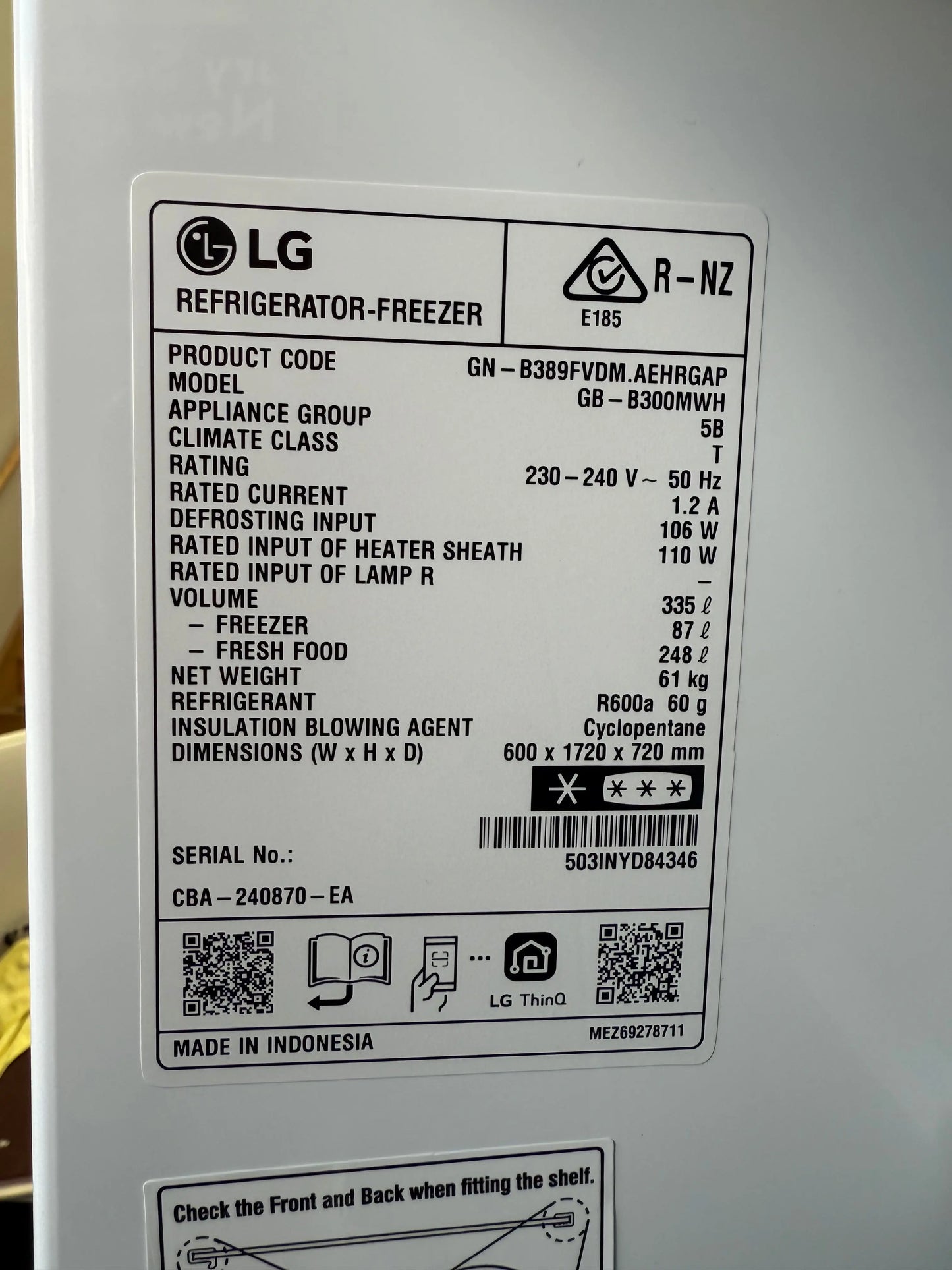 LG 335L Bottom Mount Fridge + LG 8kg Front Load Washer – Factory Seconds Combo | GB-B300MWH & WV5-1208W | MELBOURNE