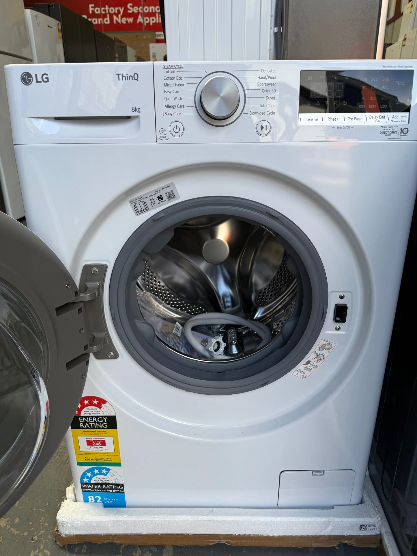 LG 335L Bottom Mount Fridge + LG 8kg Front Load Washer – Factory Seconds Combo | GB-B300MWH & WV5-1208W | MELBOURNE