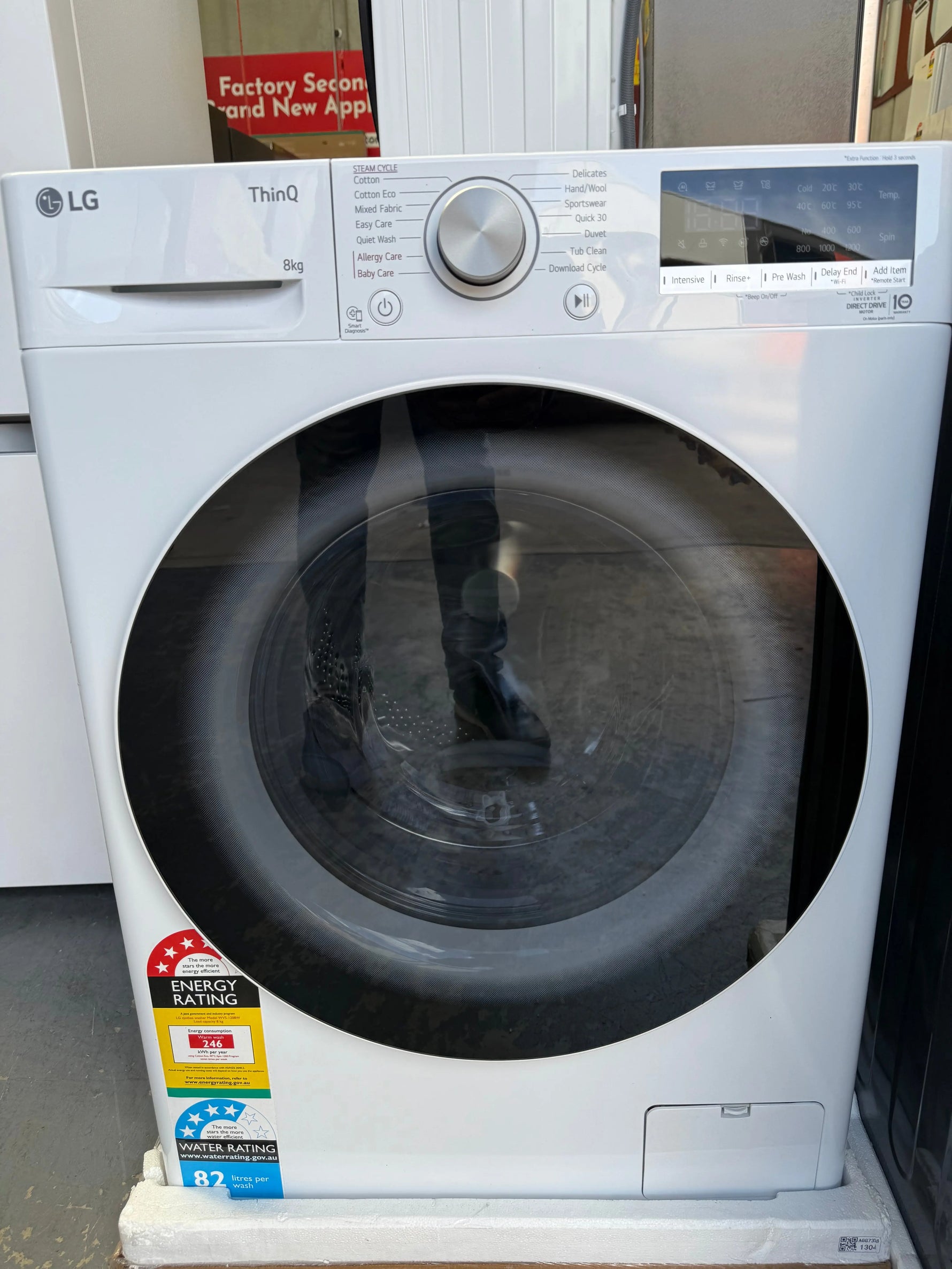 LG 335L Bottom Mount Fridge + LG 8kg Front Load Washer – Factory Seconds Combo | GB-B300MWH & WV5-1208W | MELBOURNE