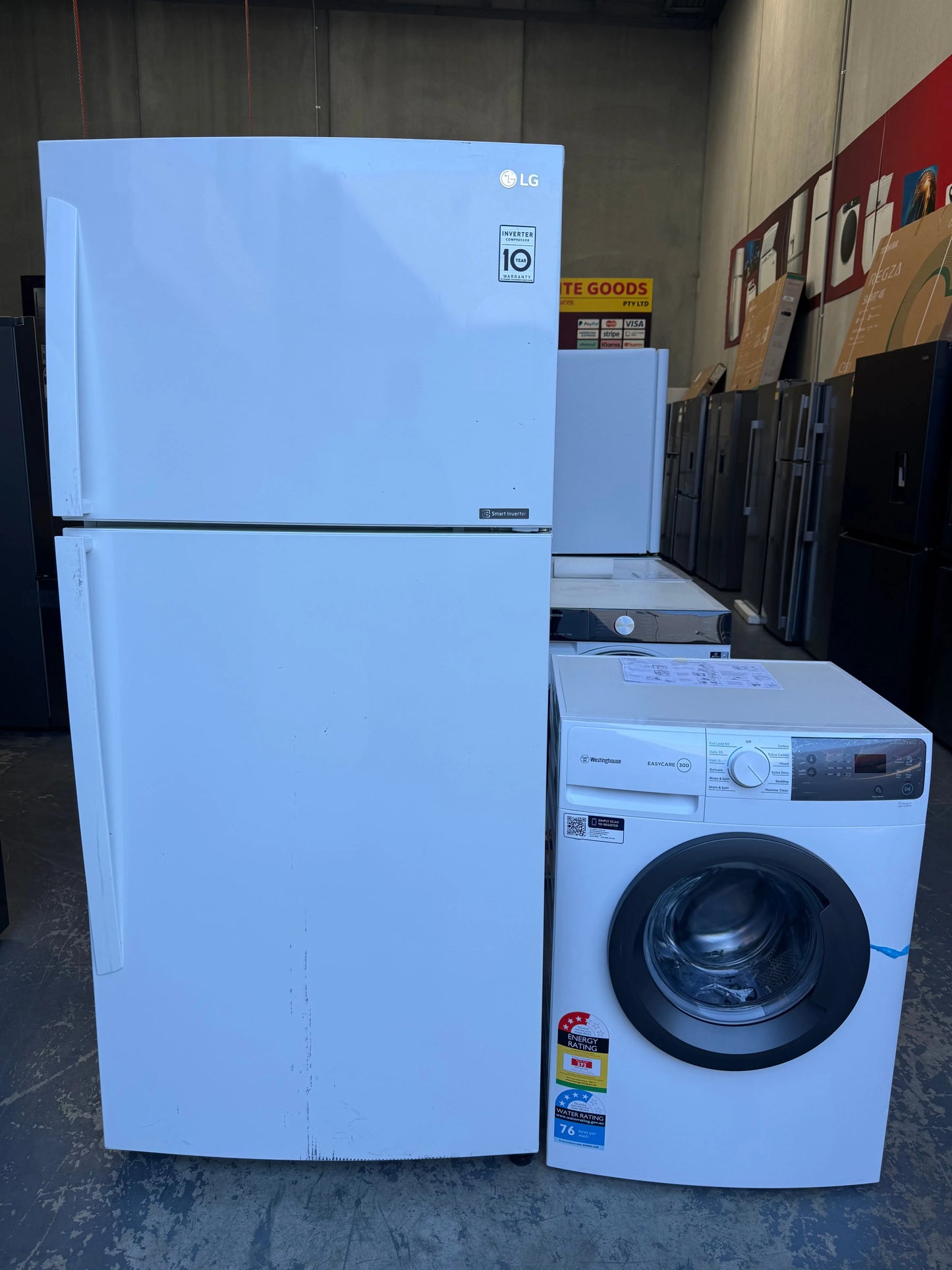 LG 515L Top Mount Fridge – Westinghouse 7.5kg Front Load Washer | MELBOURNE