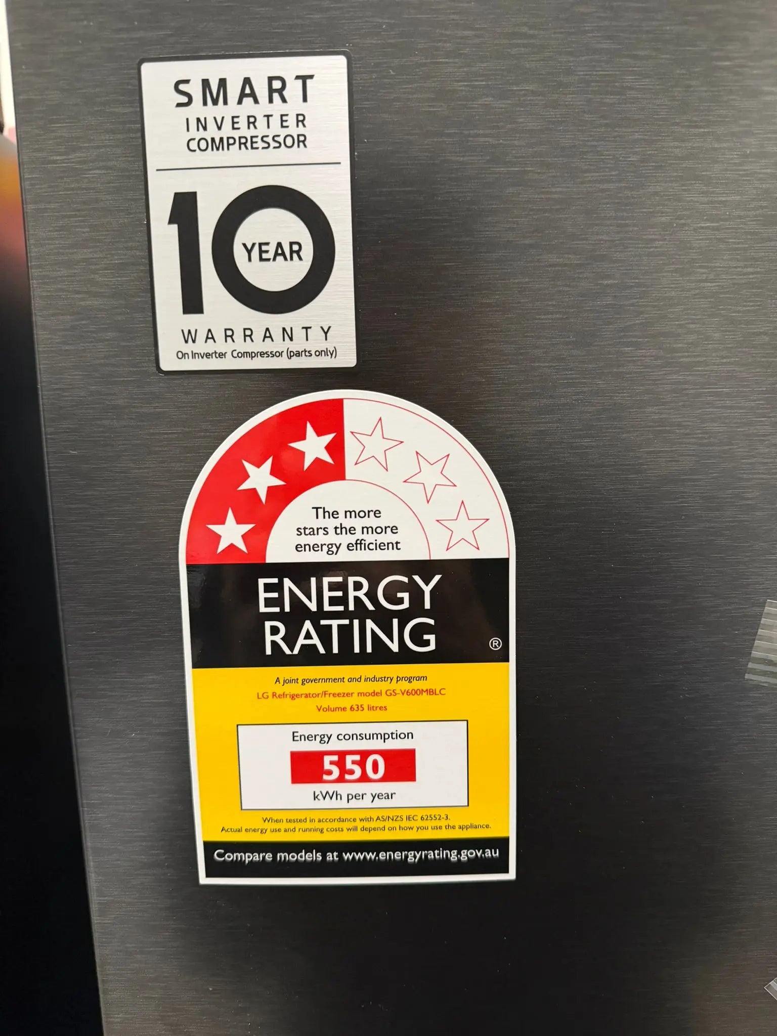 LG 635L Fridge Freezer GS-V600MBLC-factory second