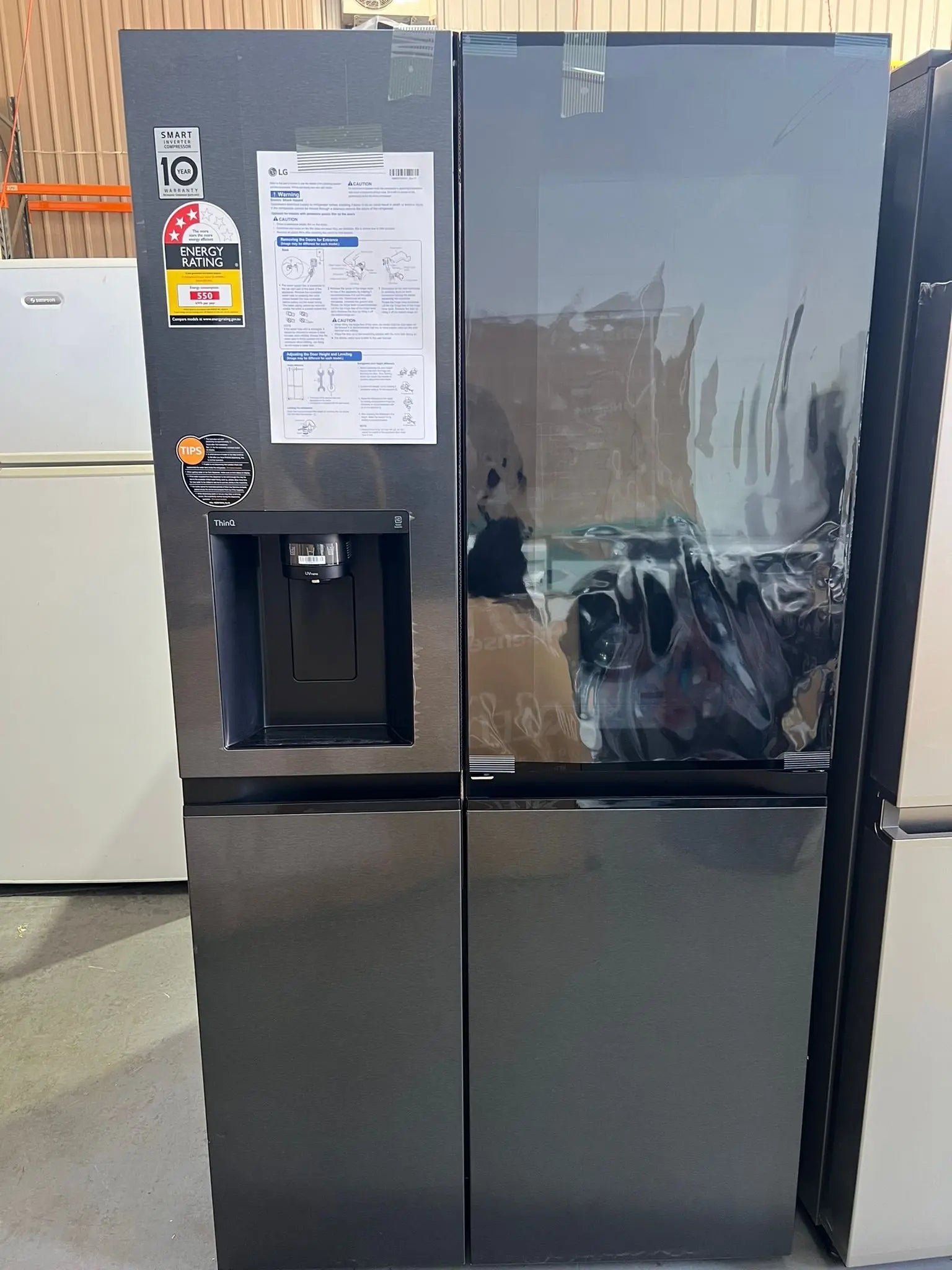 LG 635L Side-by-Side Fridge – Factory Seconds | GS-V600MBLC | ADELAIDE