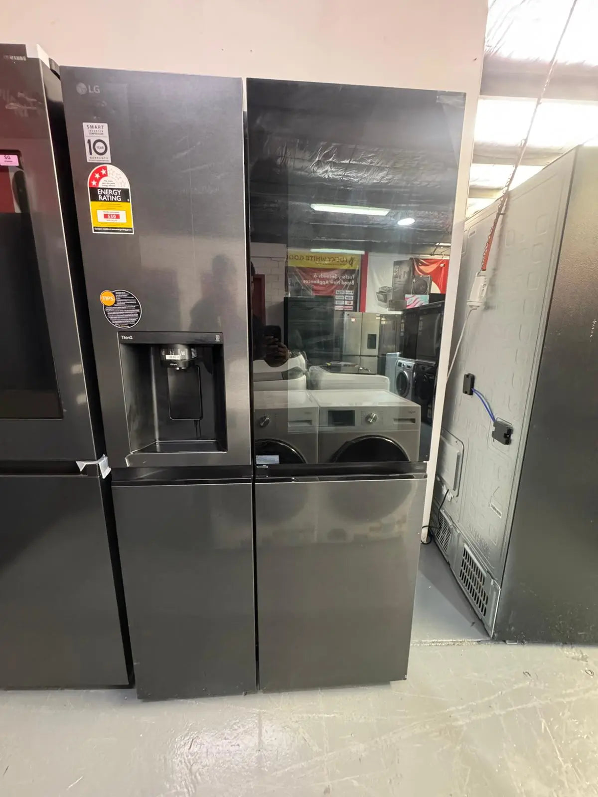 LG 635L Three Door Side by Side Fridge with InstaView & Ice and Water Dispenser – Matte Black (GS-V600MBLC) | SYDNEY