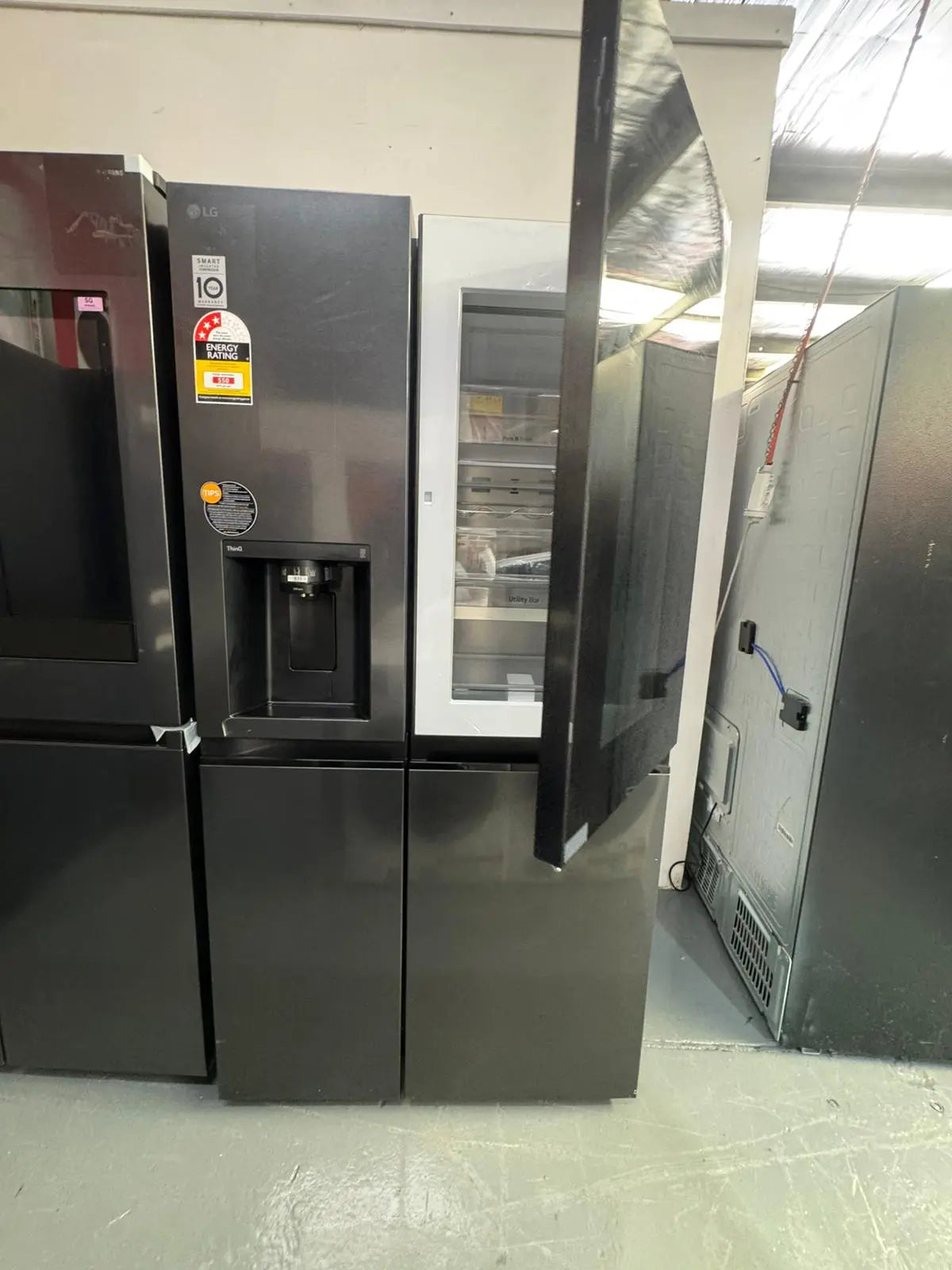 LG 635L Three Door Side by Side Fridge with InstaView & Ice and Water Dispenser – Matte Black (GS-V600MBLC) | SYDNEY