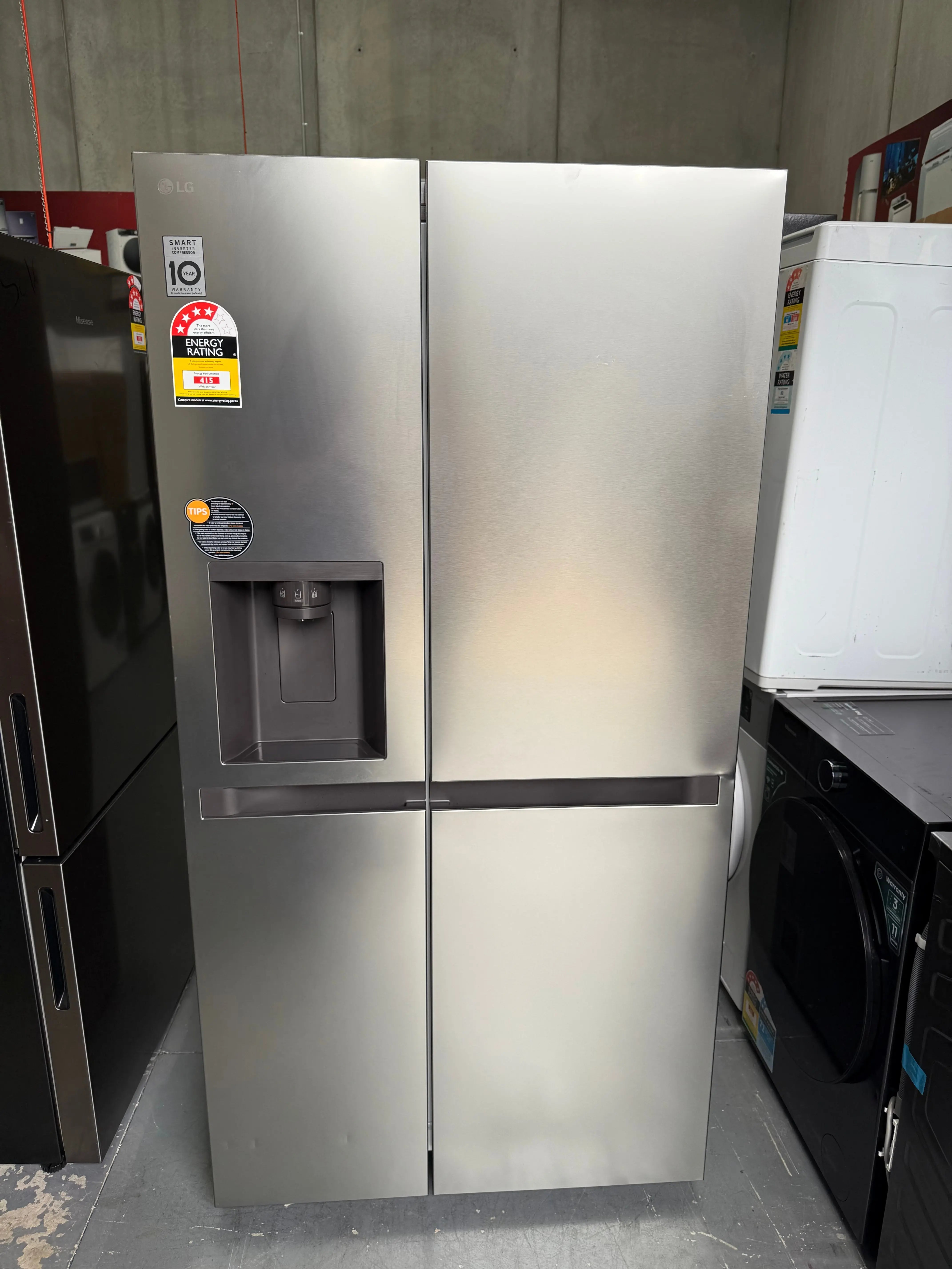 LG 649L Side-by-Side Fridge – Factory Seconds | GS-V600MBLC | MELBOURNE