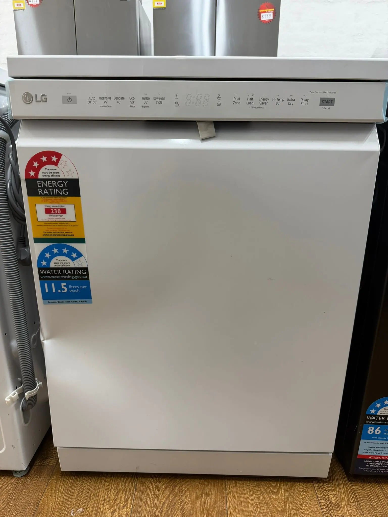 LG XD5B14WH 60cm 14 Place QuadWash Freestanding Dishwasher – White (Factory Second, TrueSteam, Smart Wash) | RESERVOIR