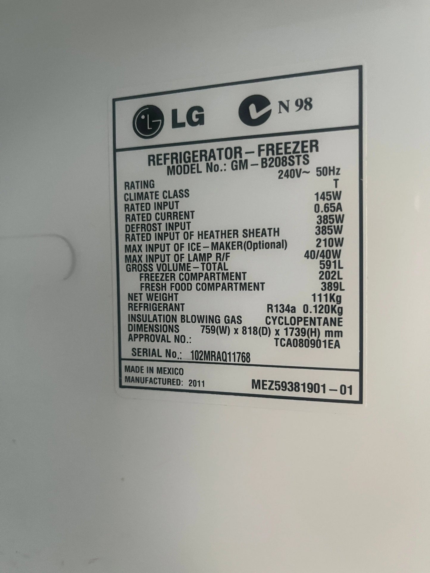 Lg 591L Fridge Freezer | ADELAIDE