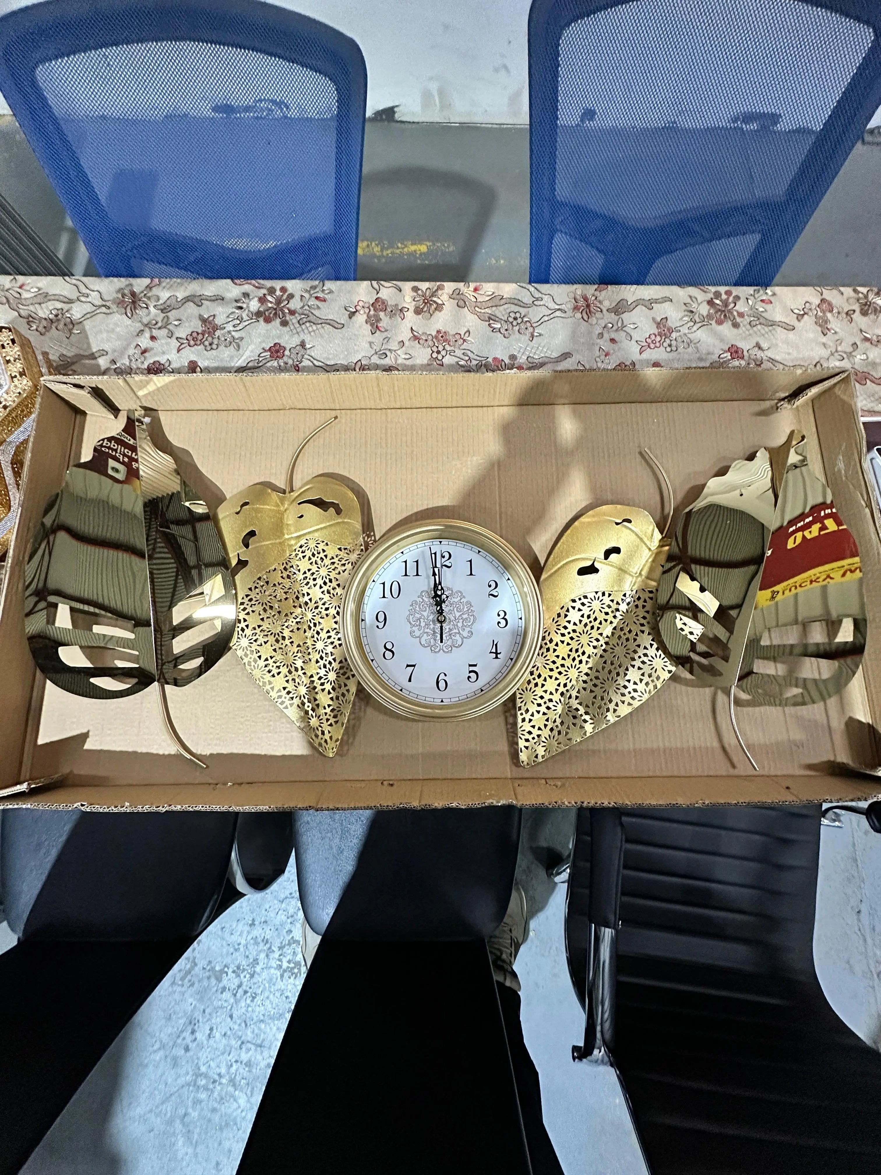 Luxury Gold Leaf Wall Clock | ADELAIDE