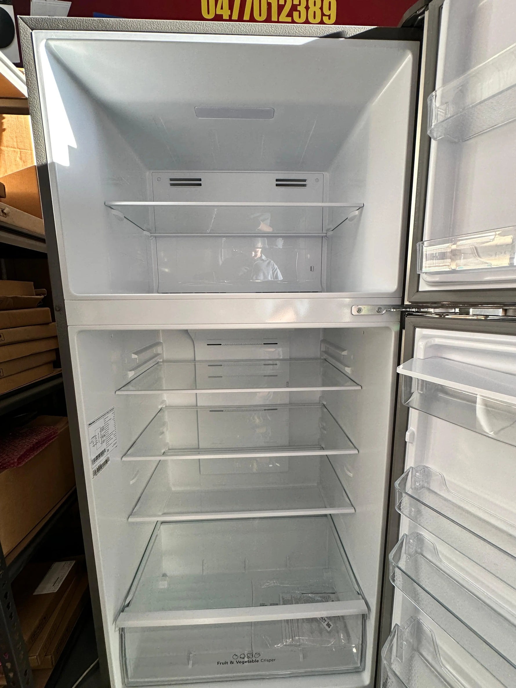 Near-New Hisense 496L Top Mount Fridge Freezer