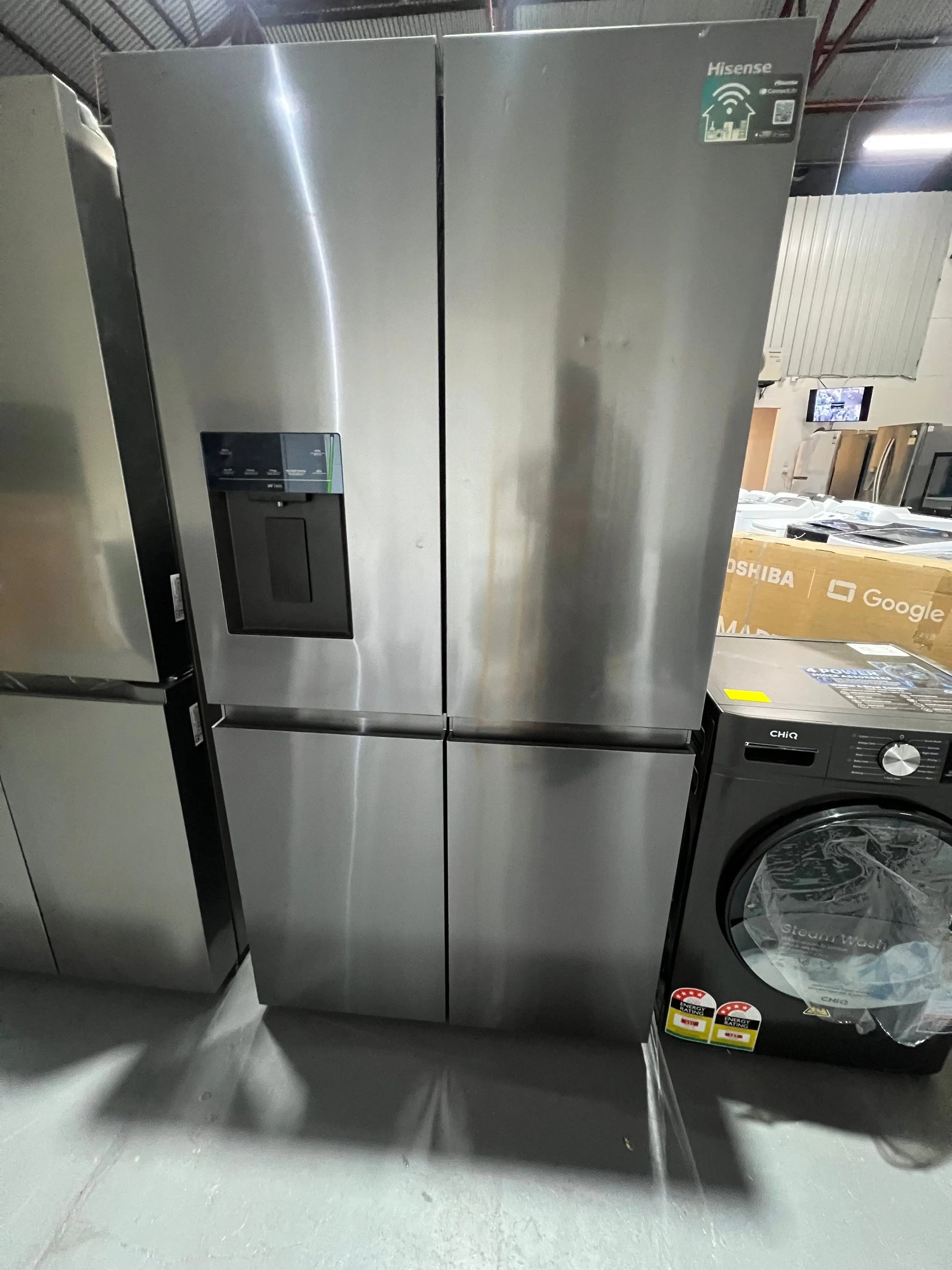 Near new Condition Hisense 640 Litres Fridge Freezer and chiq 8.5/6 Washer/Dryer and Toshiba 65” tv | ADELAIDE