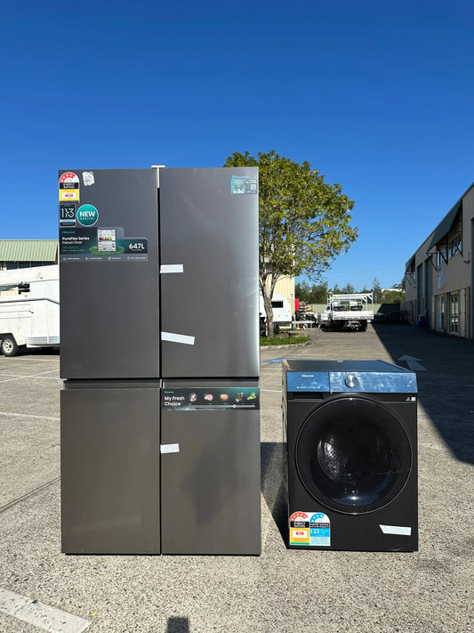 New Hisense 647L refrigerator and refurbished hisense 12 KG washer (combo) | BRISBANE