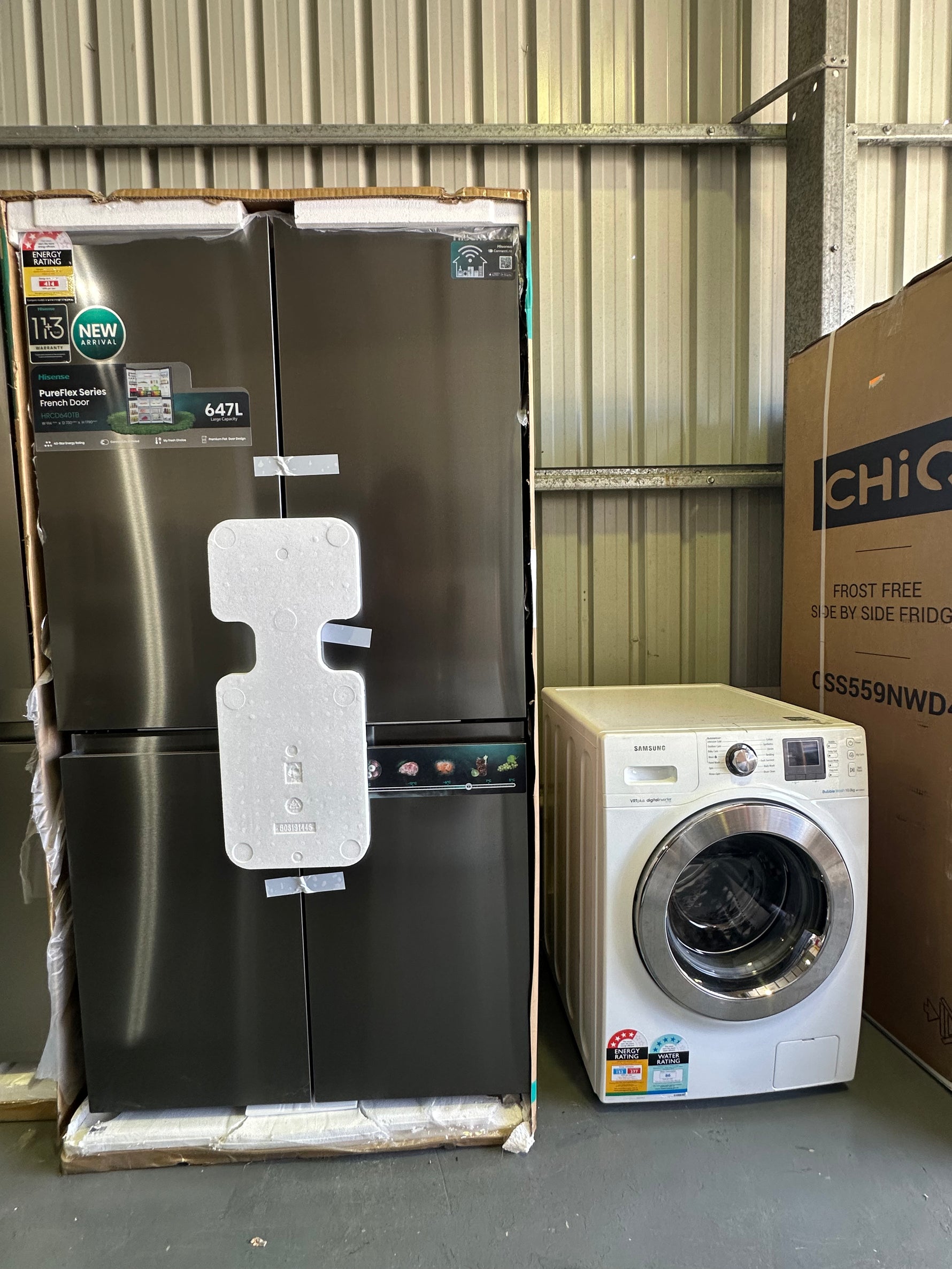 New hisense 640 L refrigerator and refurbished Samsung 10 Kg washer | BRISBANE