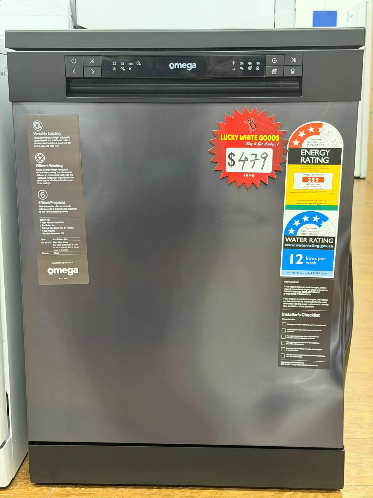 Omega 14 Place Setting Freestanding Dishwasher – Factory Second | RESERVOIR