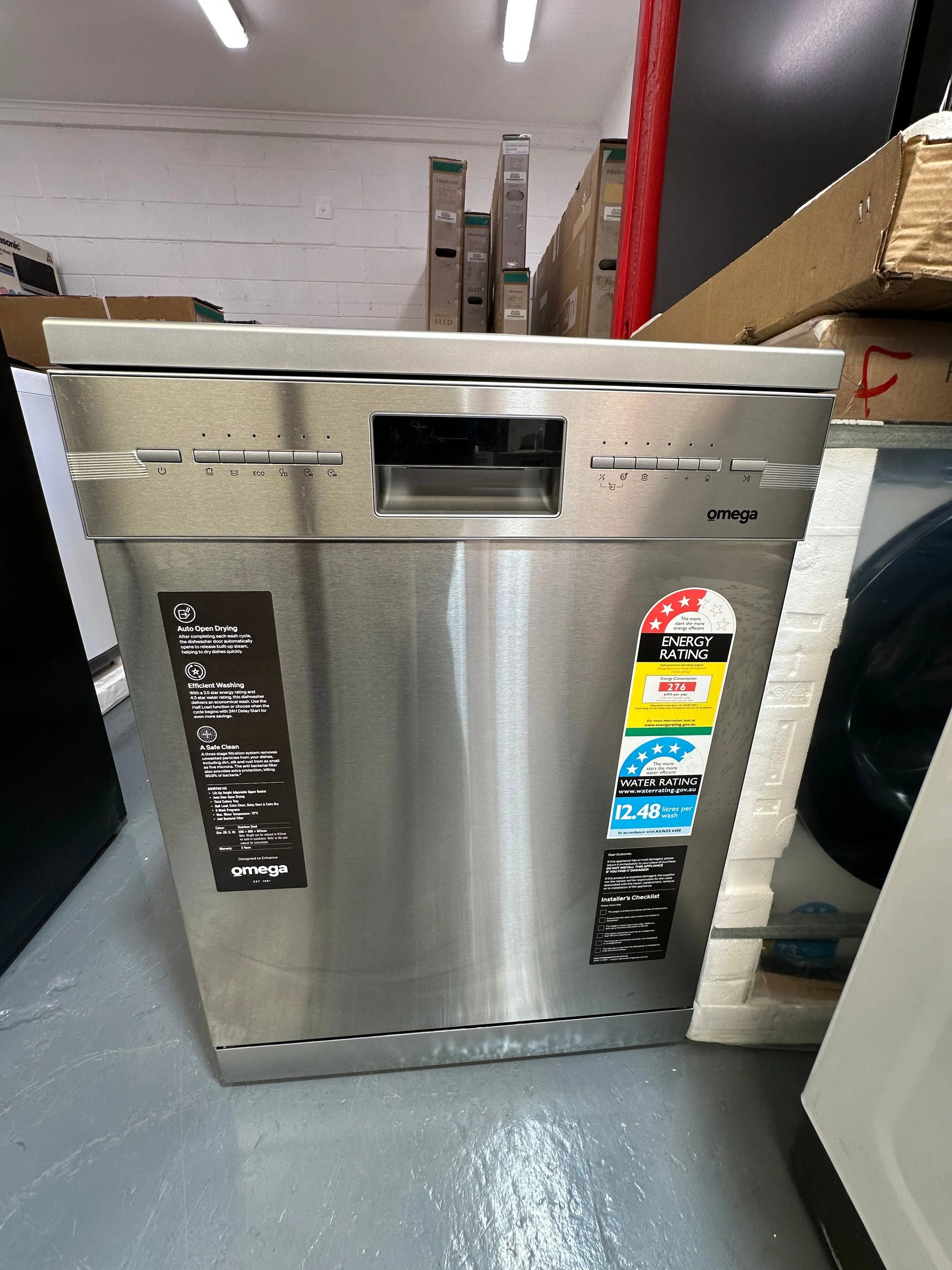 Omega 60cm Freestanding Dishwasher - Stainless Steel
Model ODWF6015X | SYDNEY