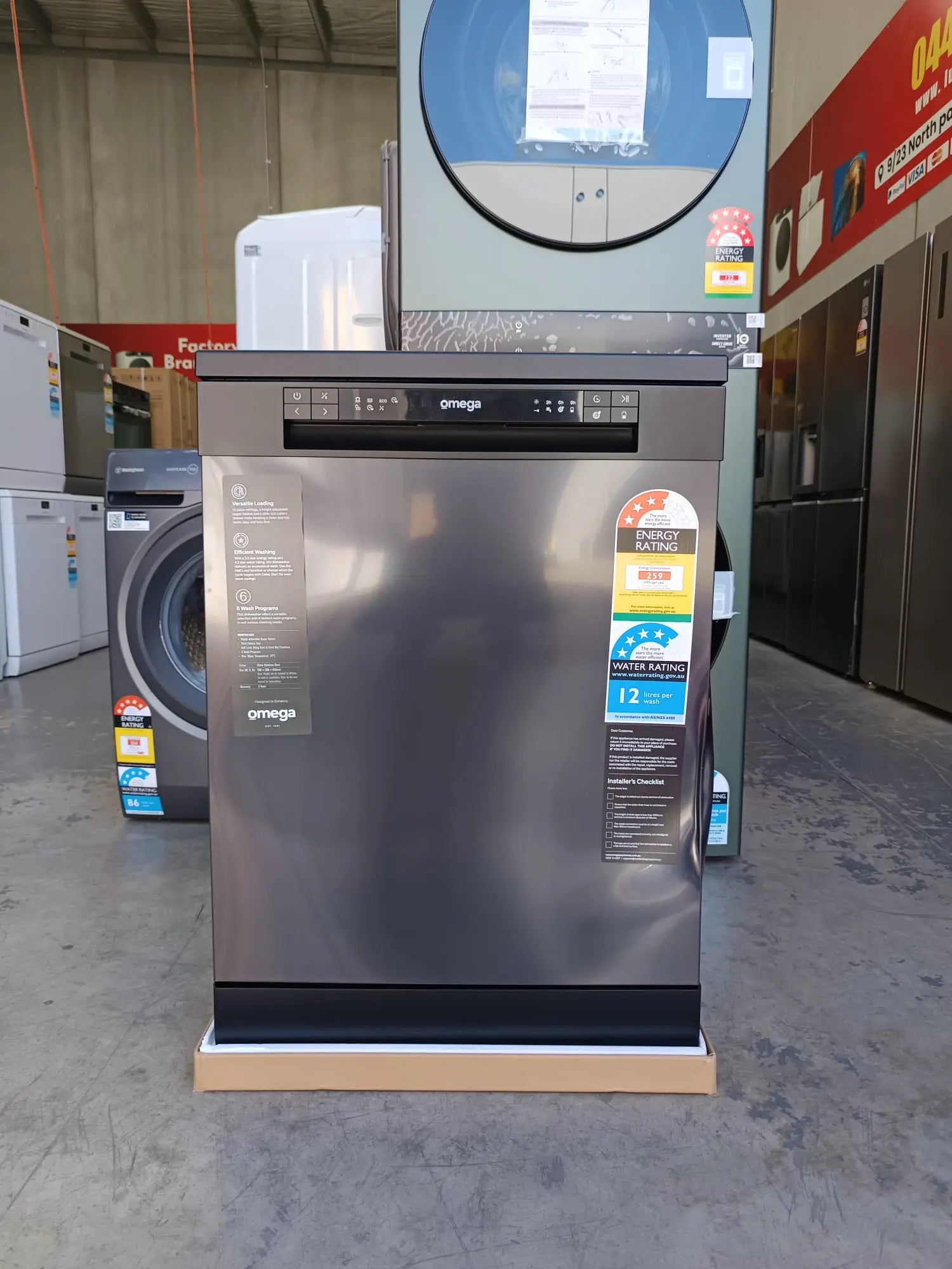 Omega 60cm Freestanding Dishwasher – Factory Second | MELBOURNE