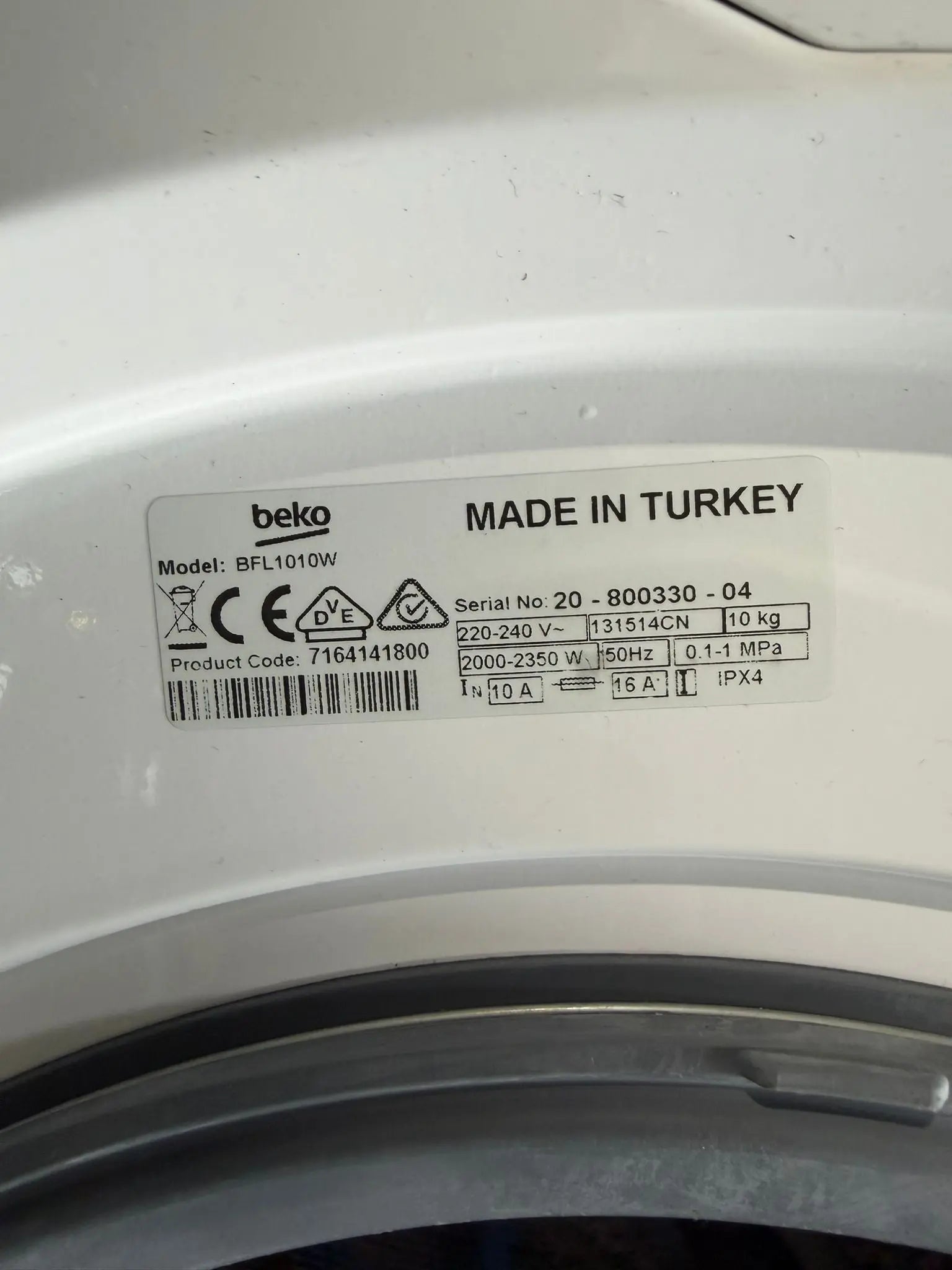 Refurbished Beko 10kg Front Load Washing Machine – BFLI010W | BRISBANE