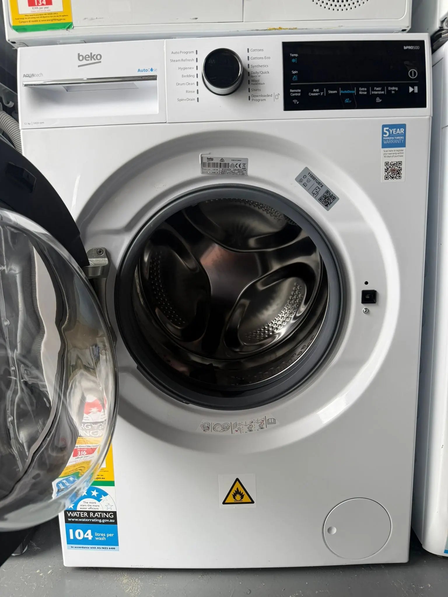 Refurbished Beko 12kg Front Load Washing Machine – BFLB24ADW | BRISBANE