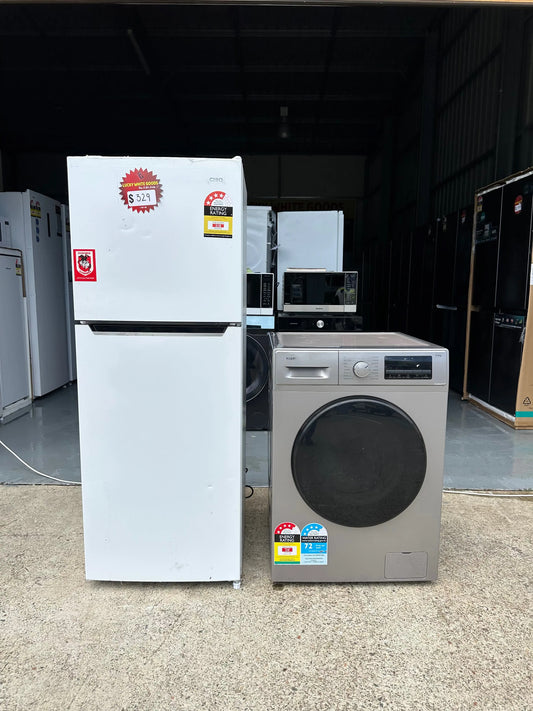 Refurbished CHIQ 202l Fridge Freezer & Kogan 8 kg washer Combo | BRISBANE