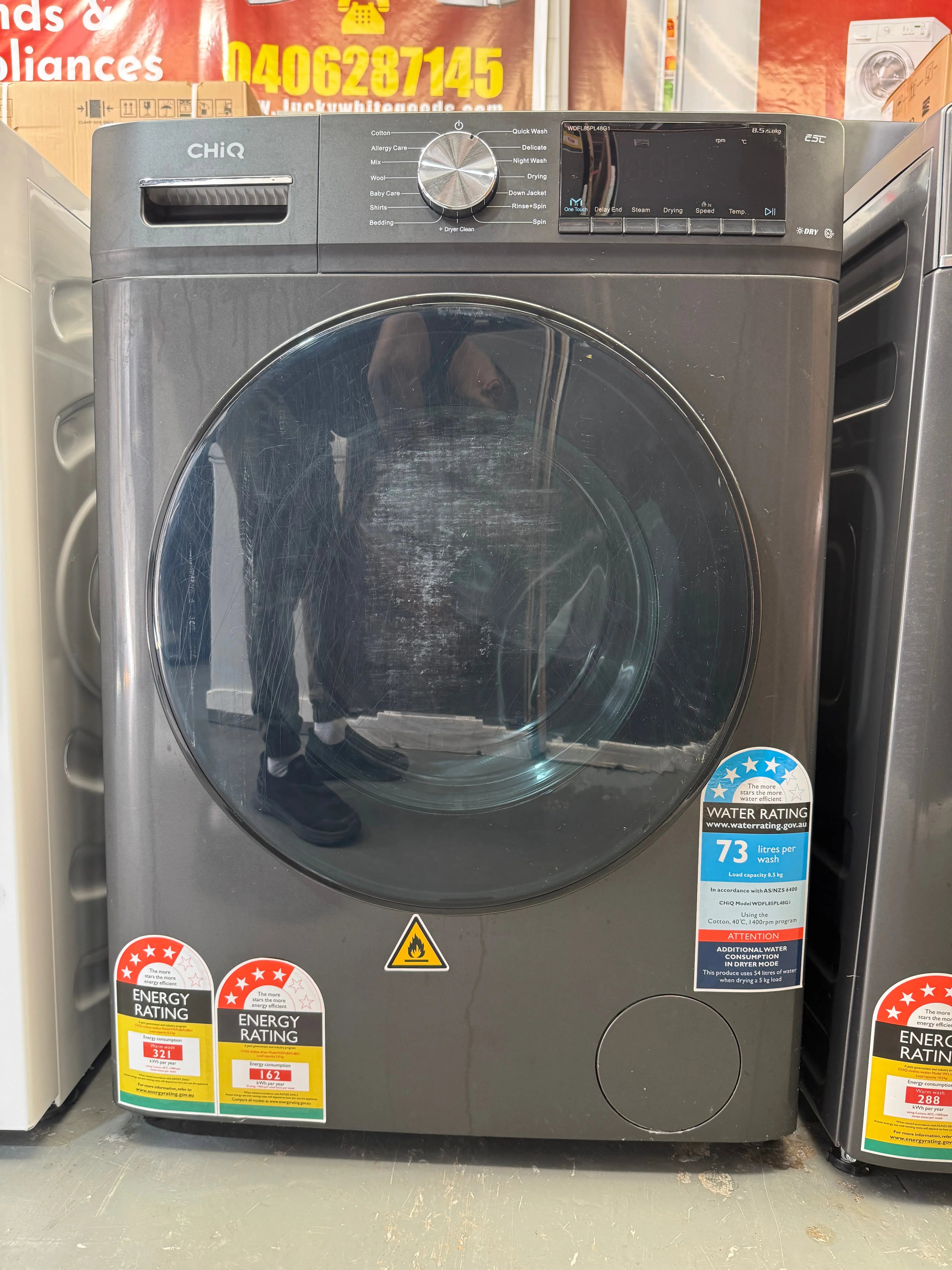 Refurbished CHIQ 8.5 KG front loader washing Machine only | ALEXANDRIA