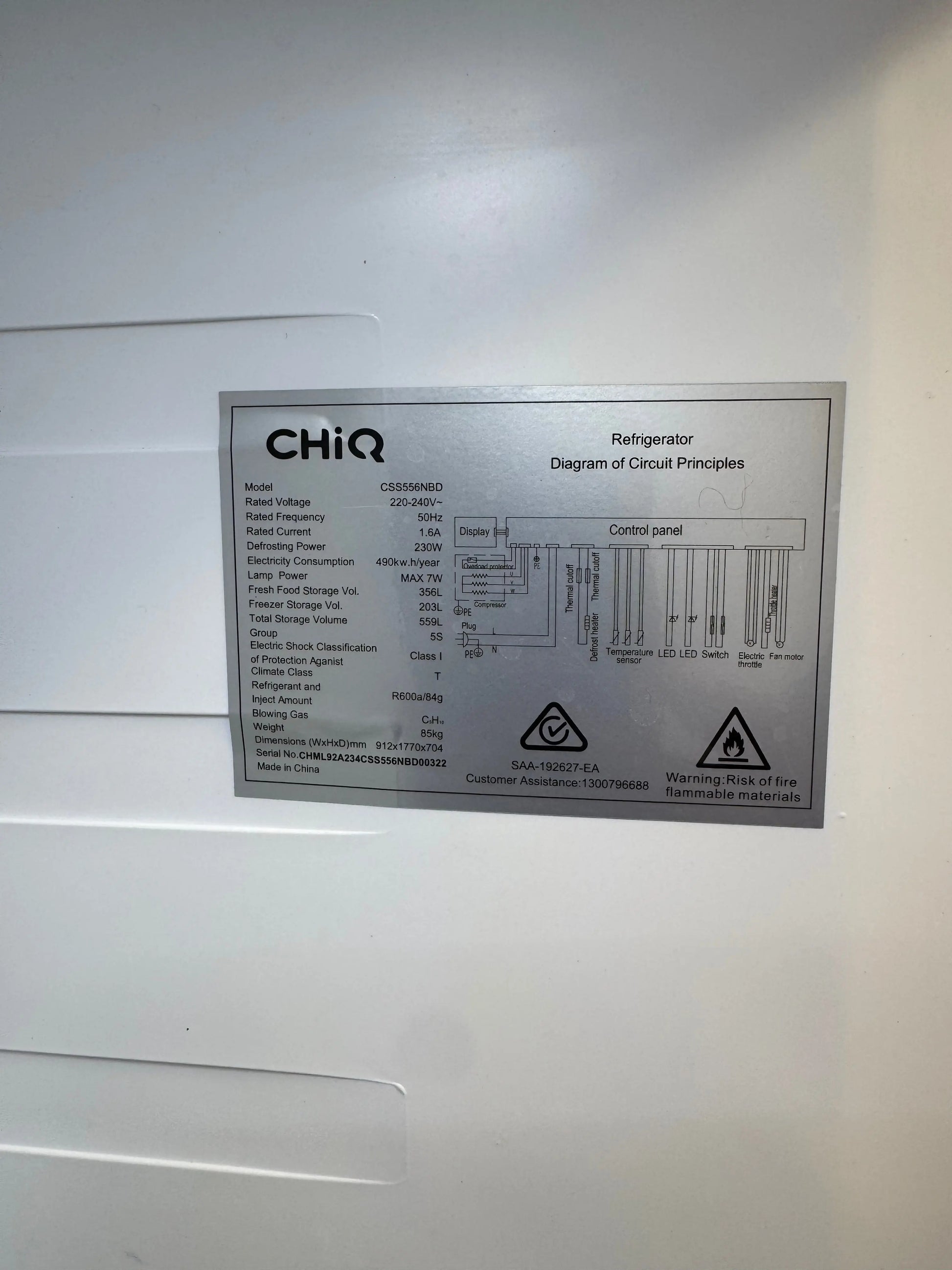 Refurbished CHIQ fridge freezer 559 | SYDNEY