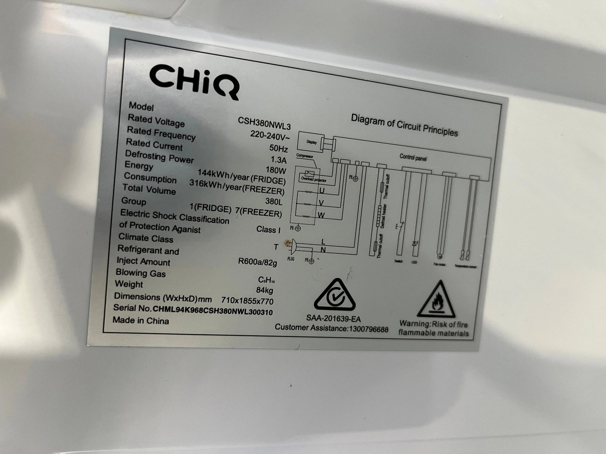 Refurbished CHiQ 380L Hybrid Upright Freezer or Fridge Frost Free | ALEXANDRIA