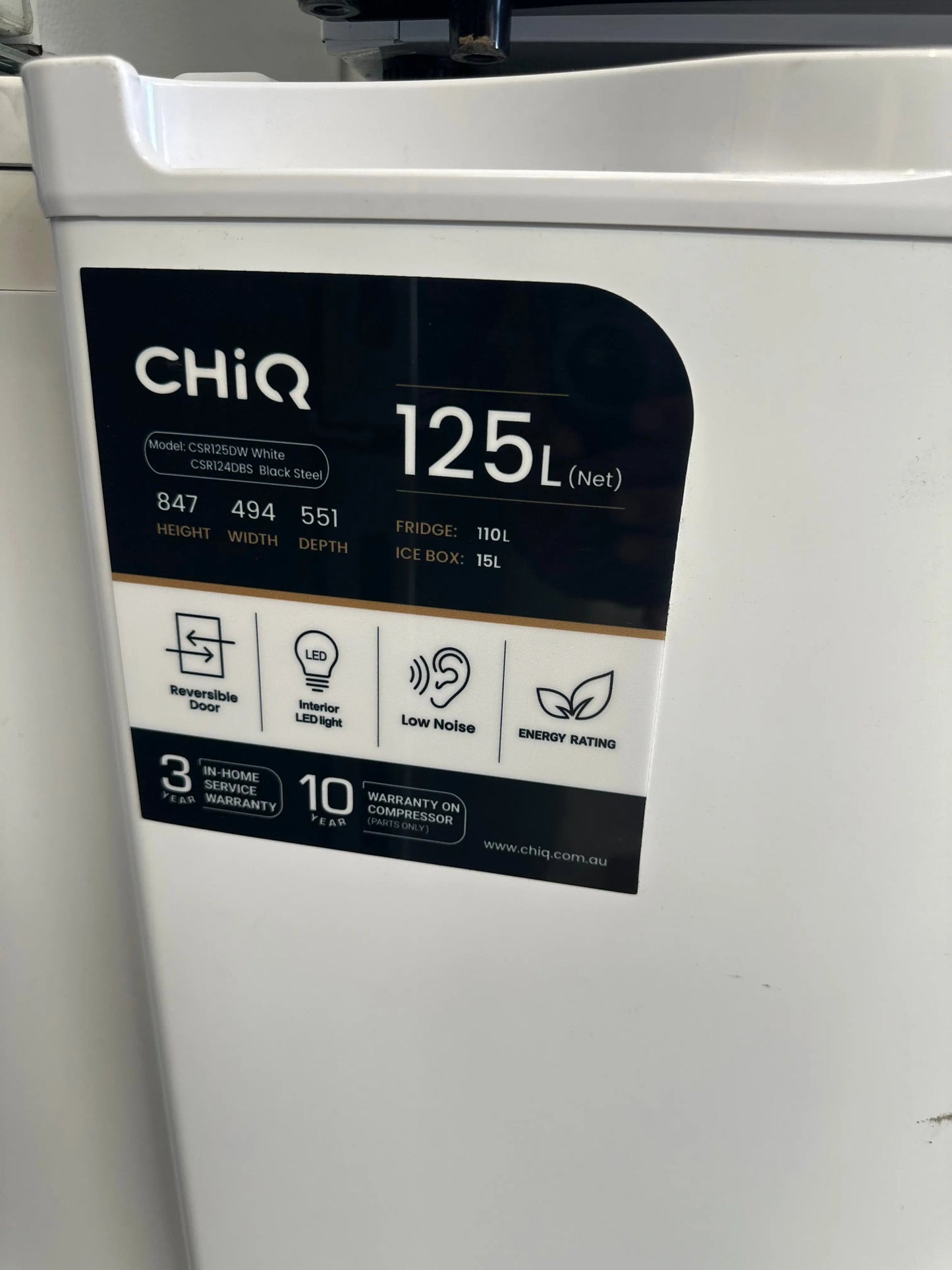 Refurbished Chiq  125L Bar Fridge | SYDNEY