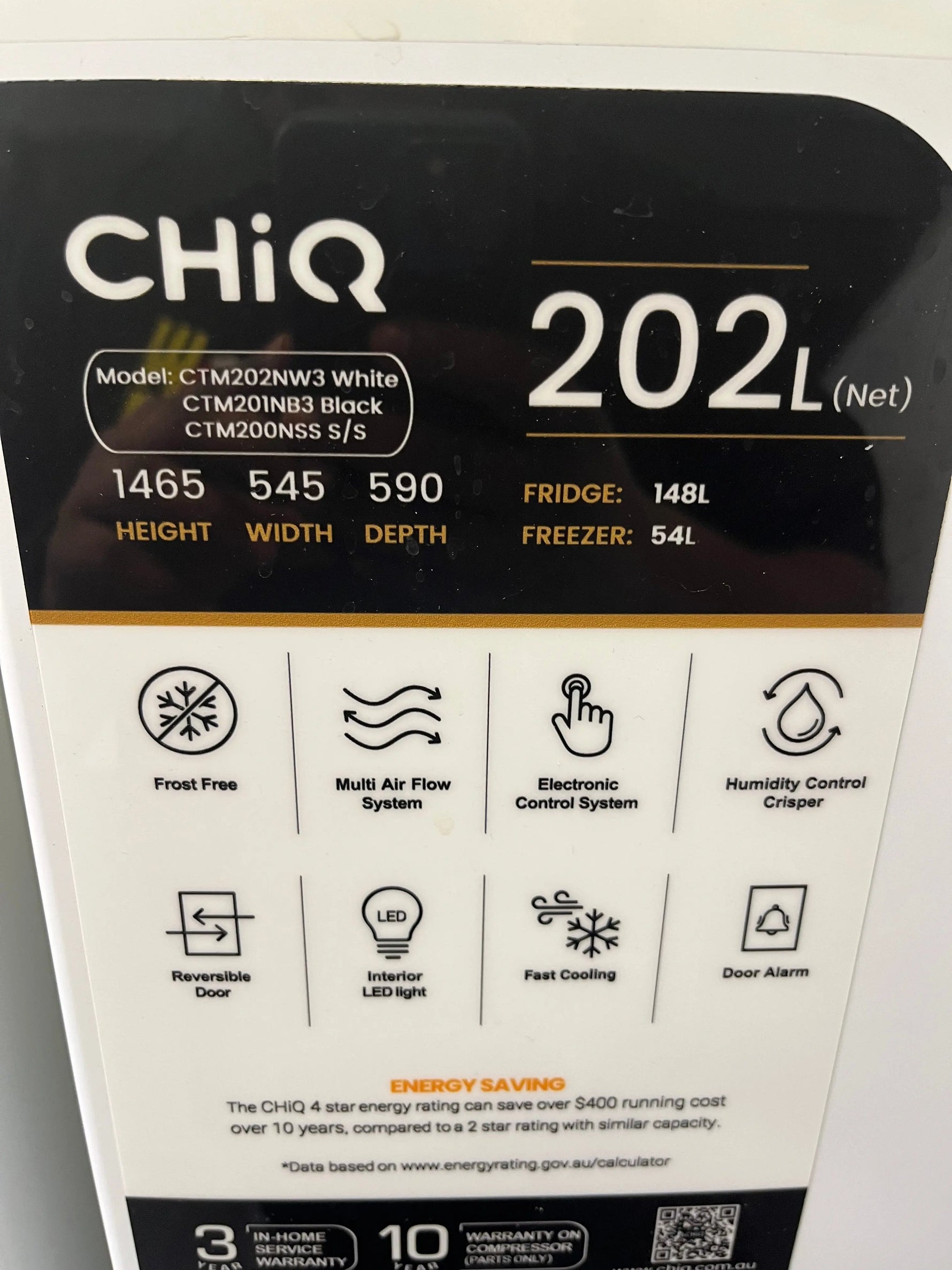Refurbished Chiq 202L fridge freezer | ALEXANDRIA
