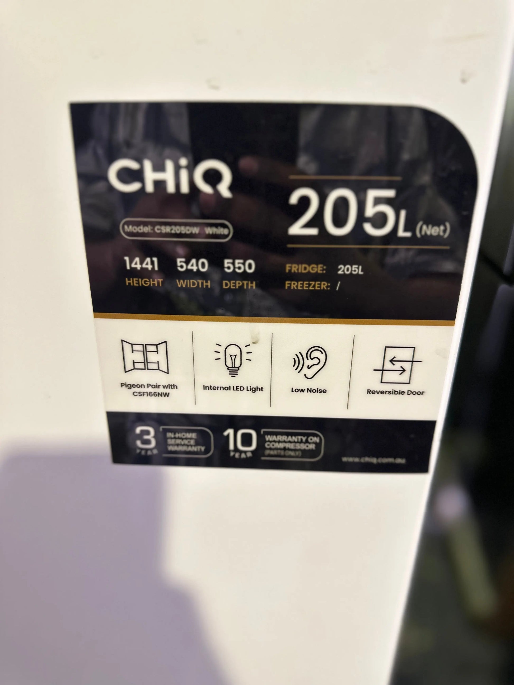 Refurbished Chiq 205 litres only fridge | BRISBANE