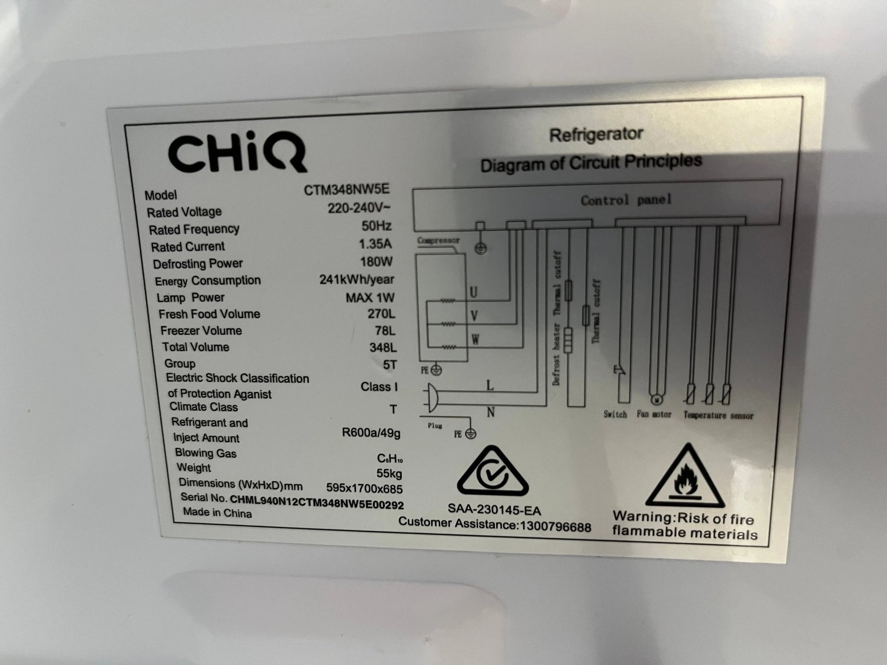 Refurbished Chiq 348L fridge freezer | ALEXANDRIA