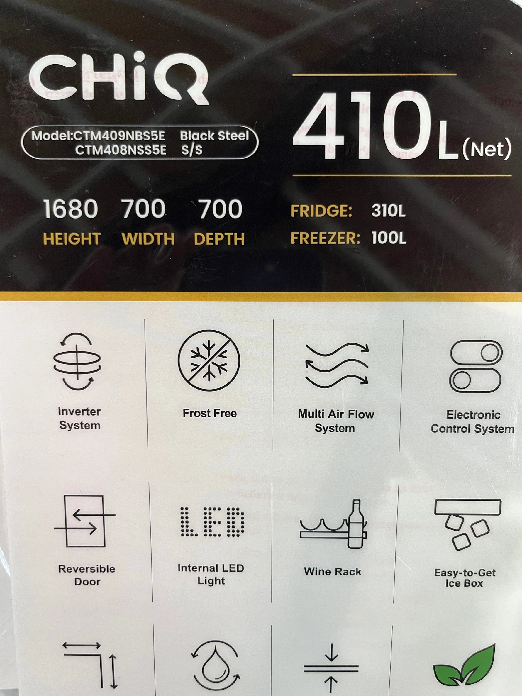 Refurbished Chiq 410L fridge freezer | ALEXANDRIA