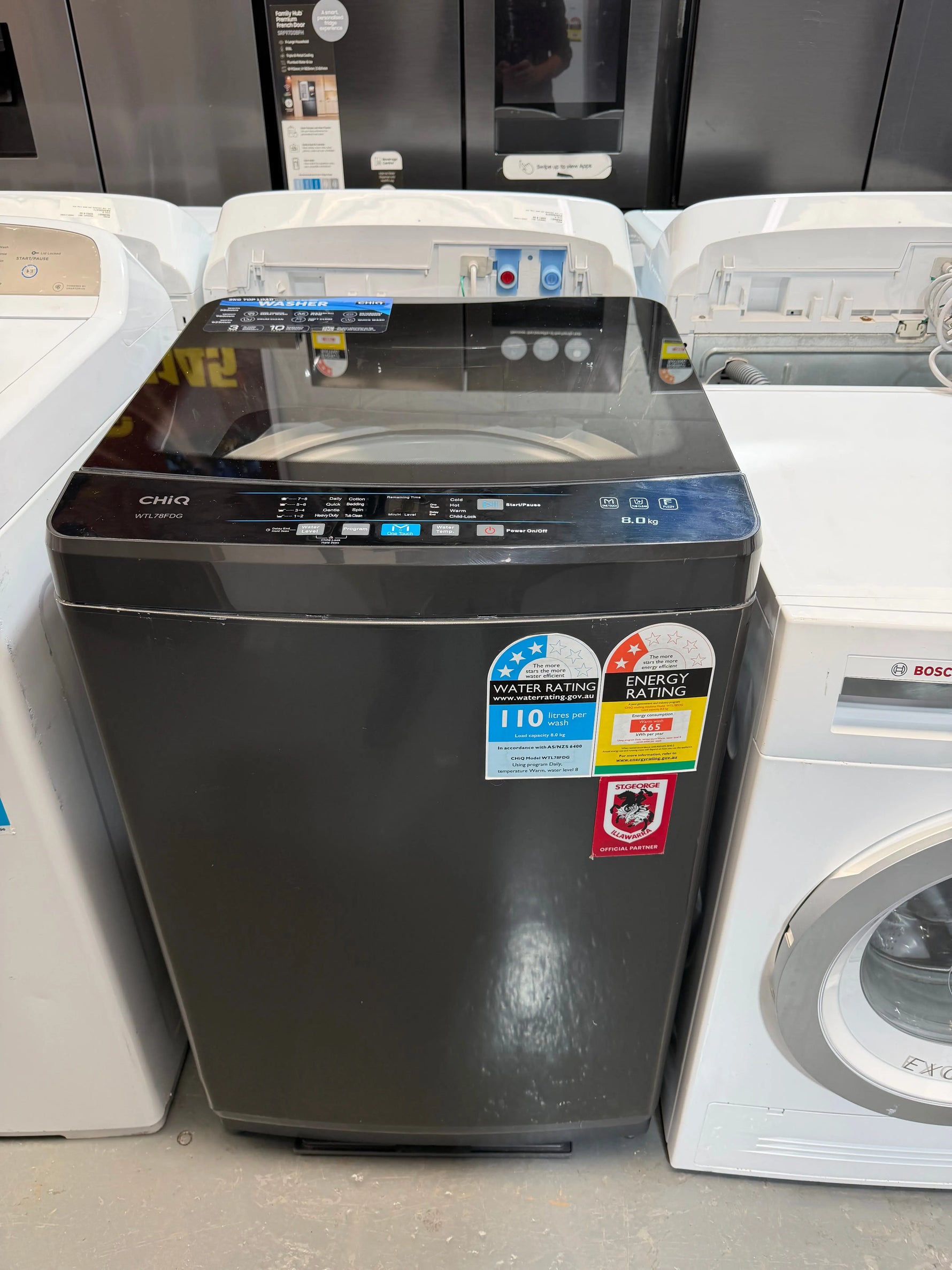 Refurbished Chiq 8 kg Top loader washer