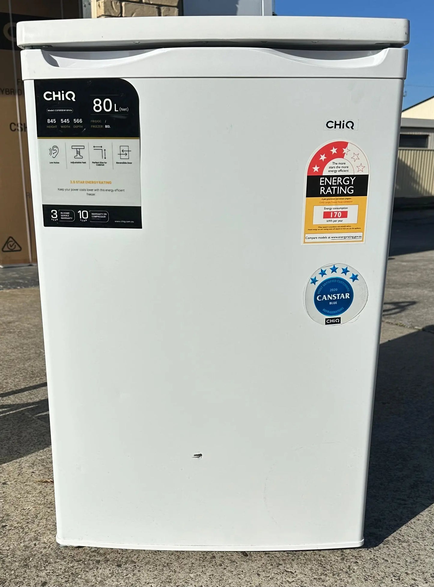 Refurbished Chiq 80L upright freezer | BRISBANE