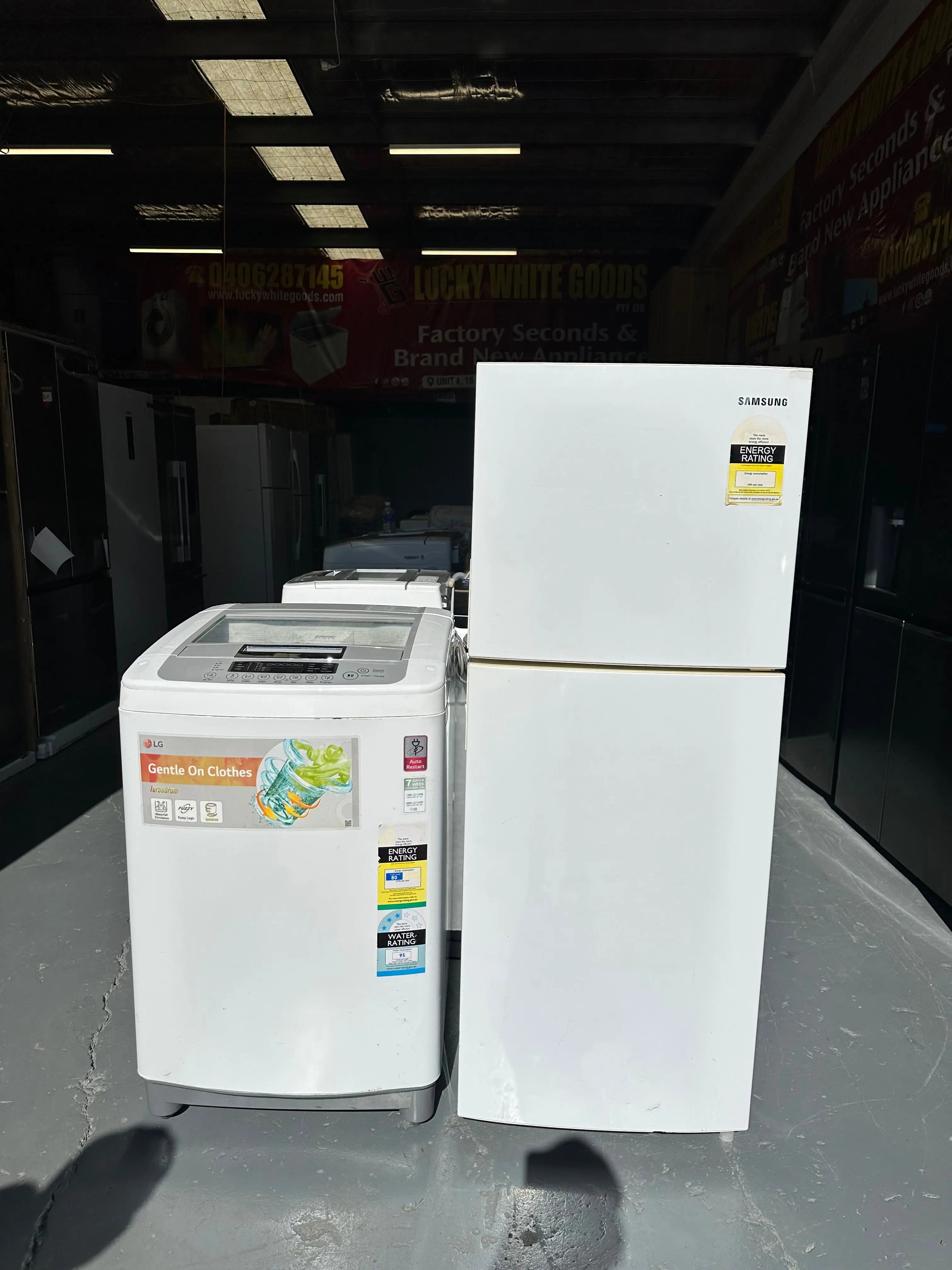 Refurbished Combo Samsung 215 ltr top mount fridge freezer & Lg 6.5 kg Top loader washer | SYDNEY