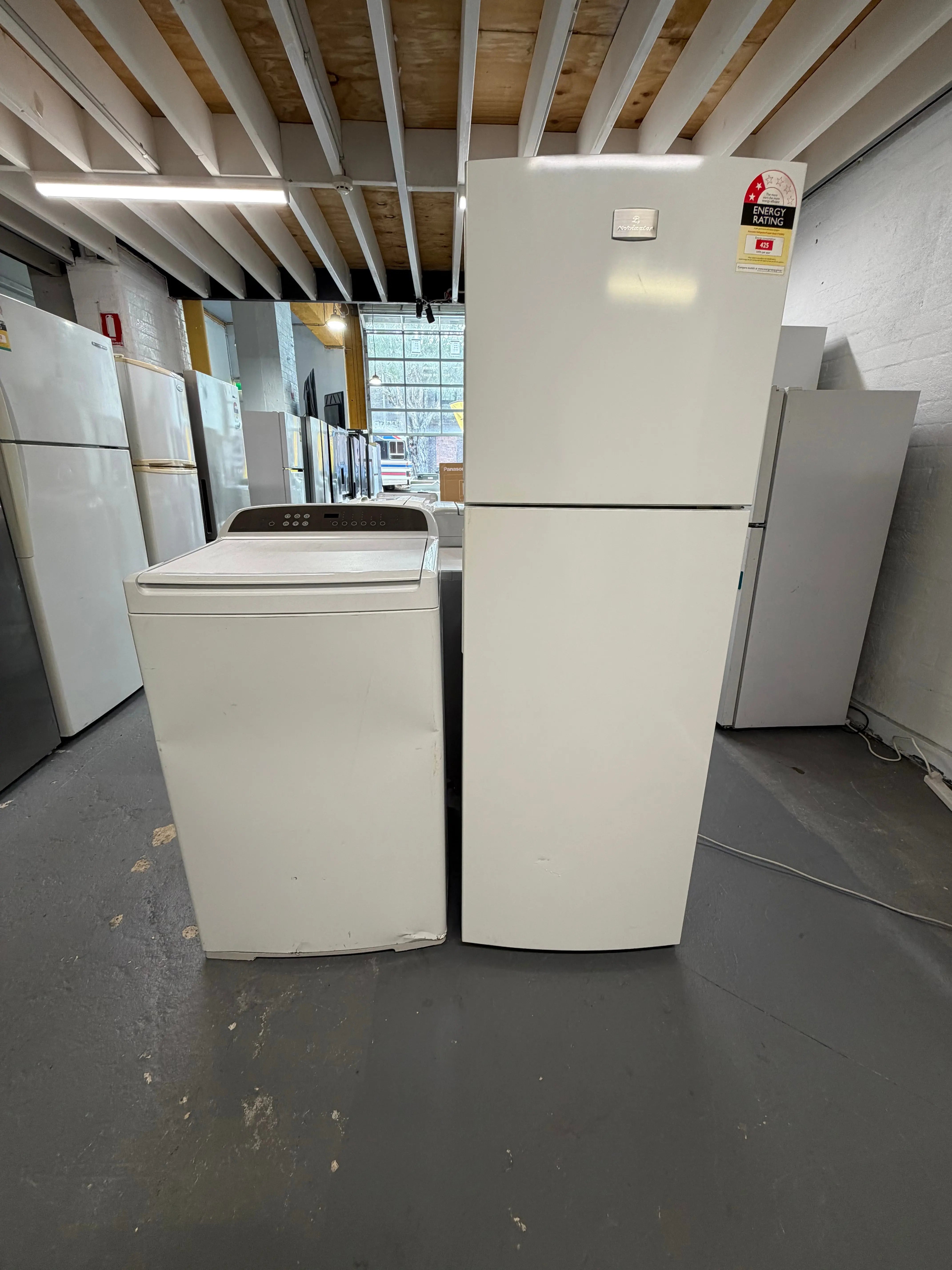 Refurbished Combo Westinghouse 275 ltr fridge and Fisher & Paykel 8.5 kg Top loader washer | ALEXANDRIA