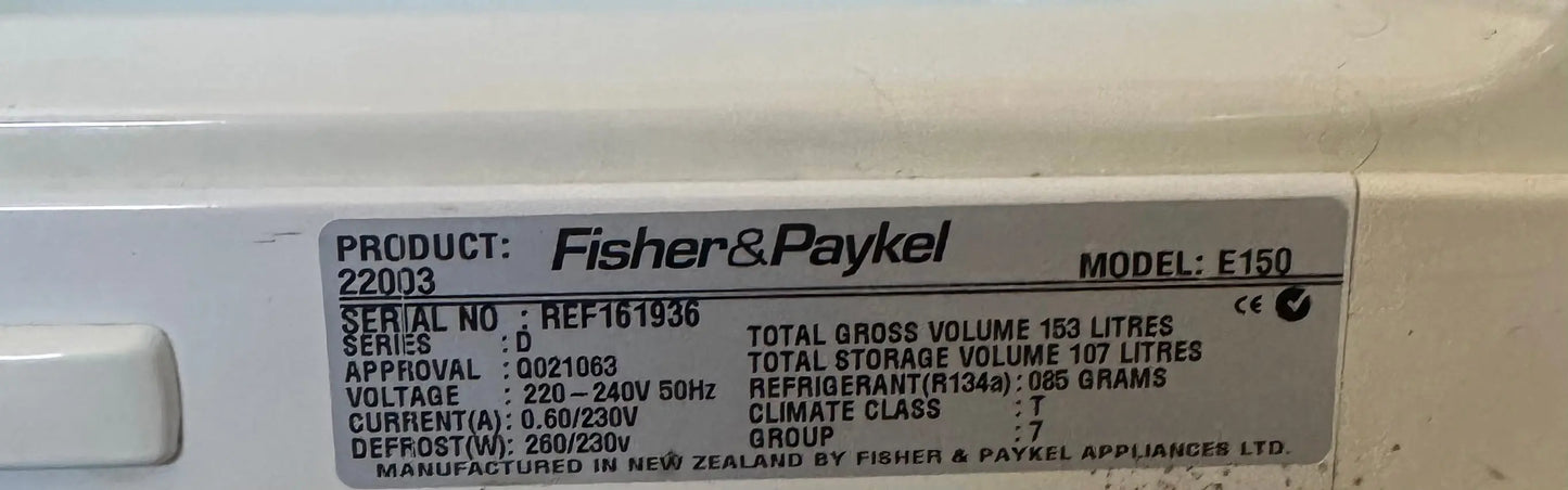 Refurbished Fisher and Paykel 153 Litres Upright Freezer | BRISBANE