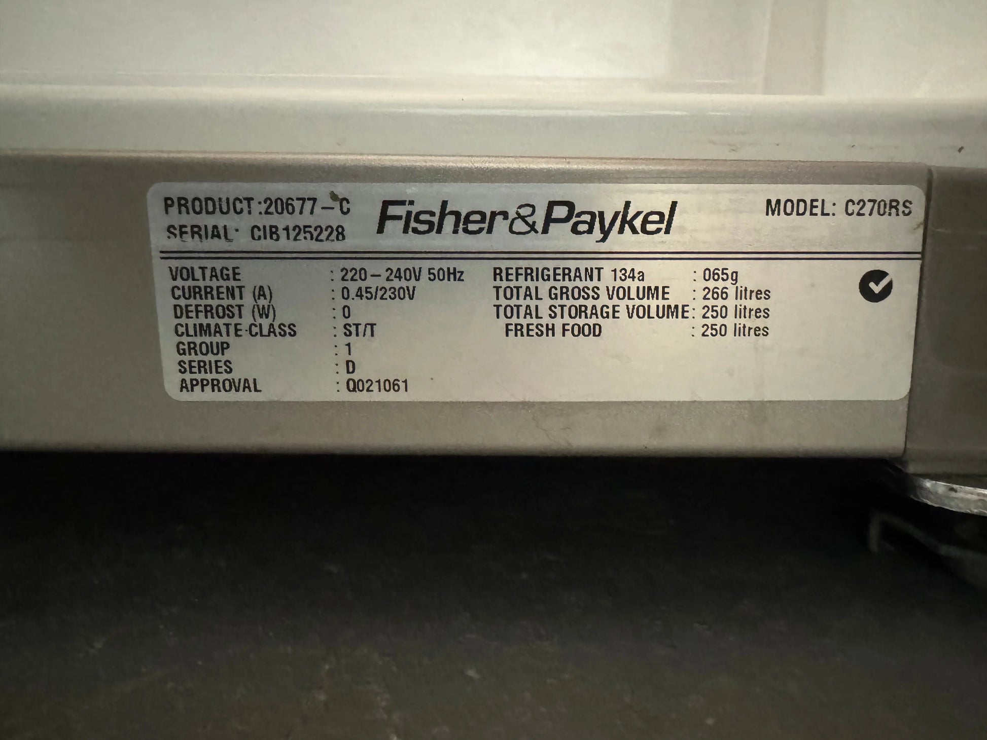 Refurbished Fisher and Paykel 266L fridge | SYDNEY