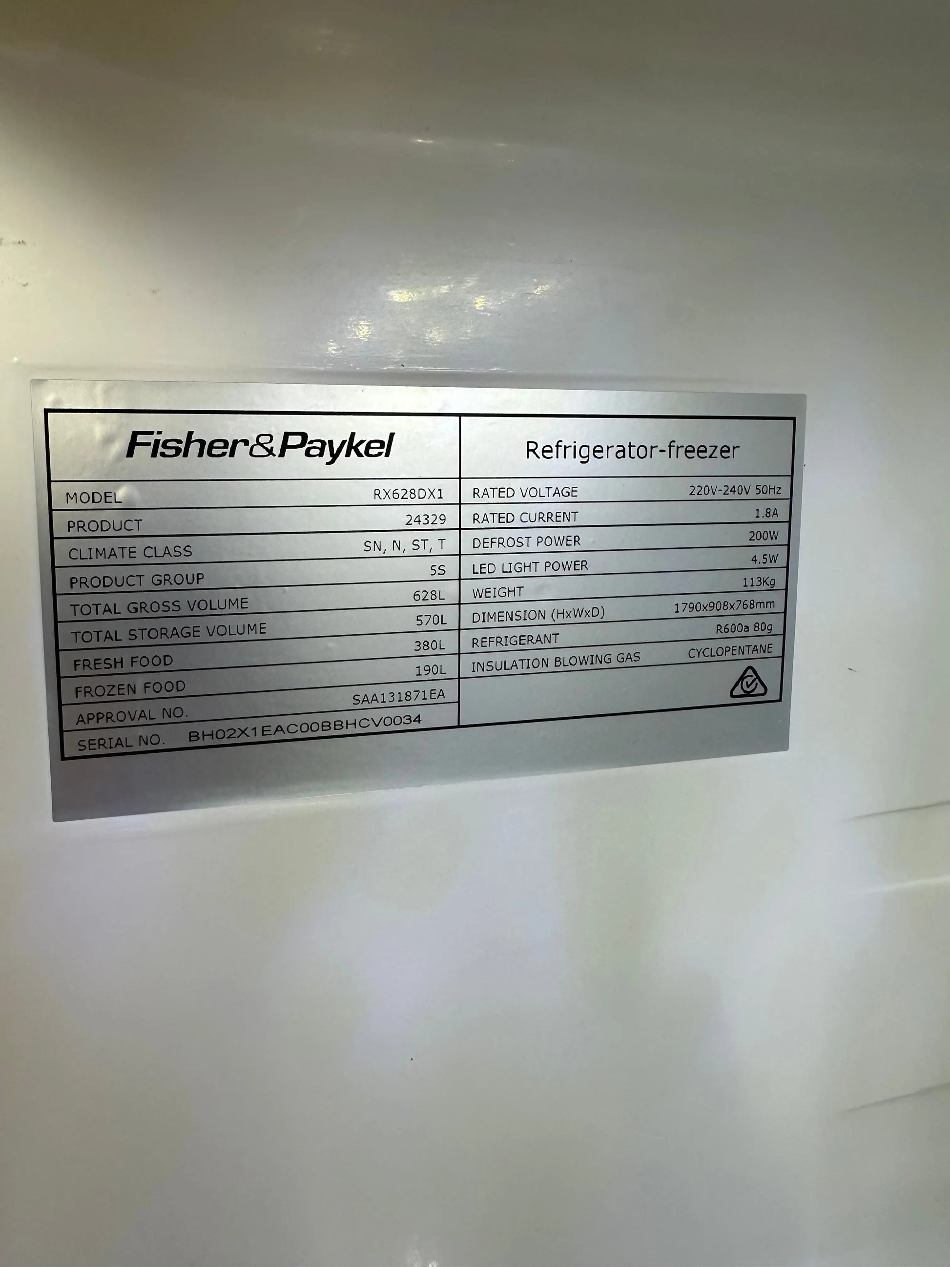 Refurbished Fisher&Paykel 628L fridge freezer | BRISBANE