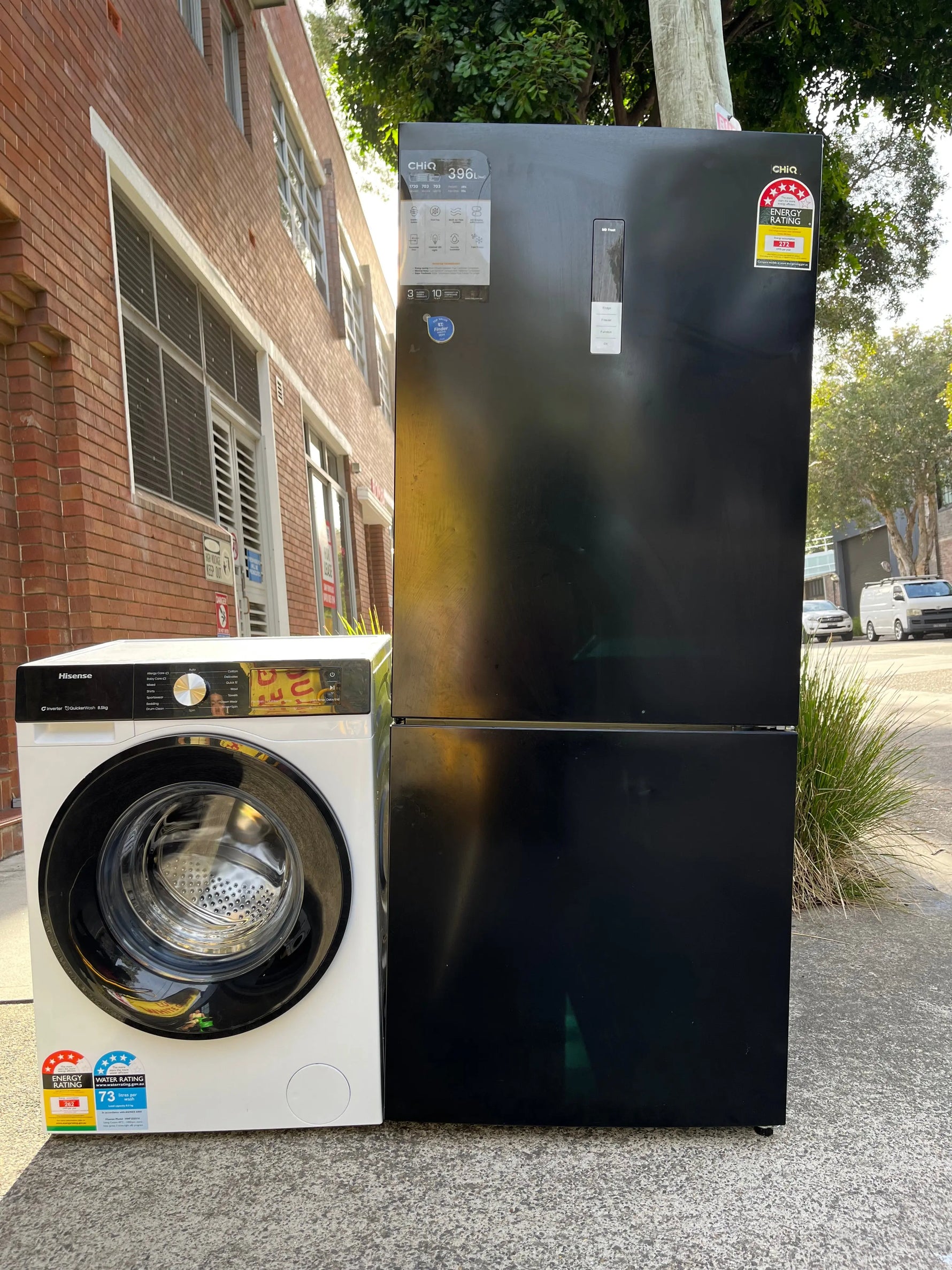 Refurbished Fridge & Washing Machine Combo Deal | CHiQ 396L CBM396NW3 + Hisense 8.5kg HWF3S8514 | ALEXANDRIA