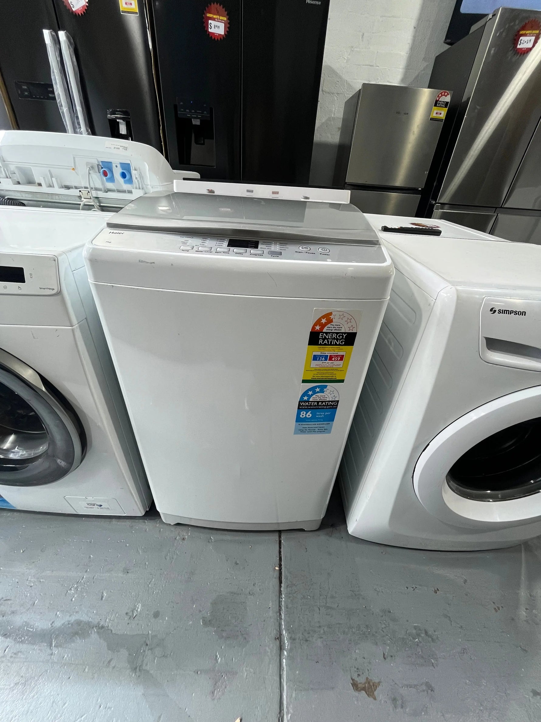 Refurbished Haier 7kg Top Load Washing Machine – HWT70AWI – White | ALEXANDRIA