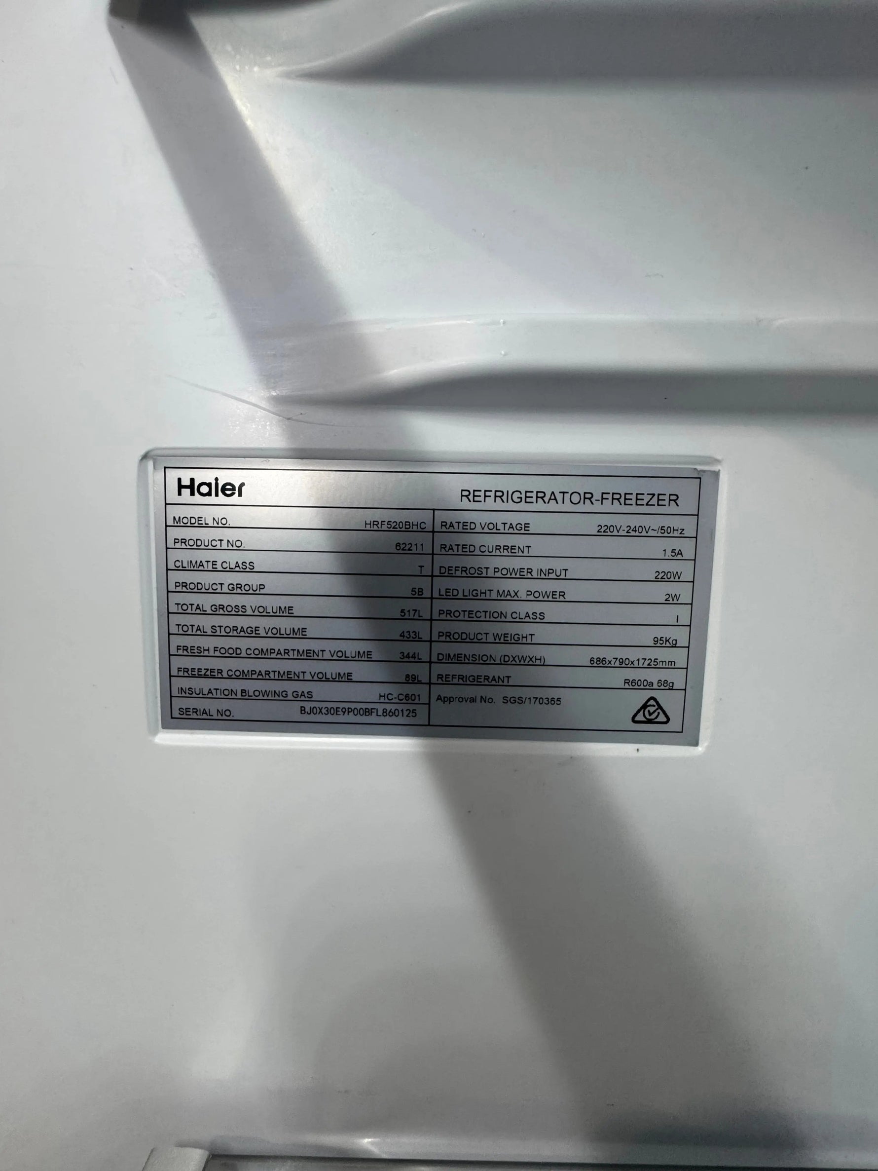 Refurbished Haier HRF520BHC 493L Bottom Mount Fridge Freezer with Water Dispenser