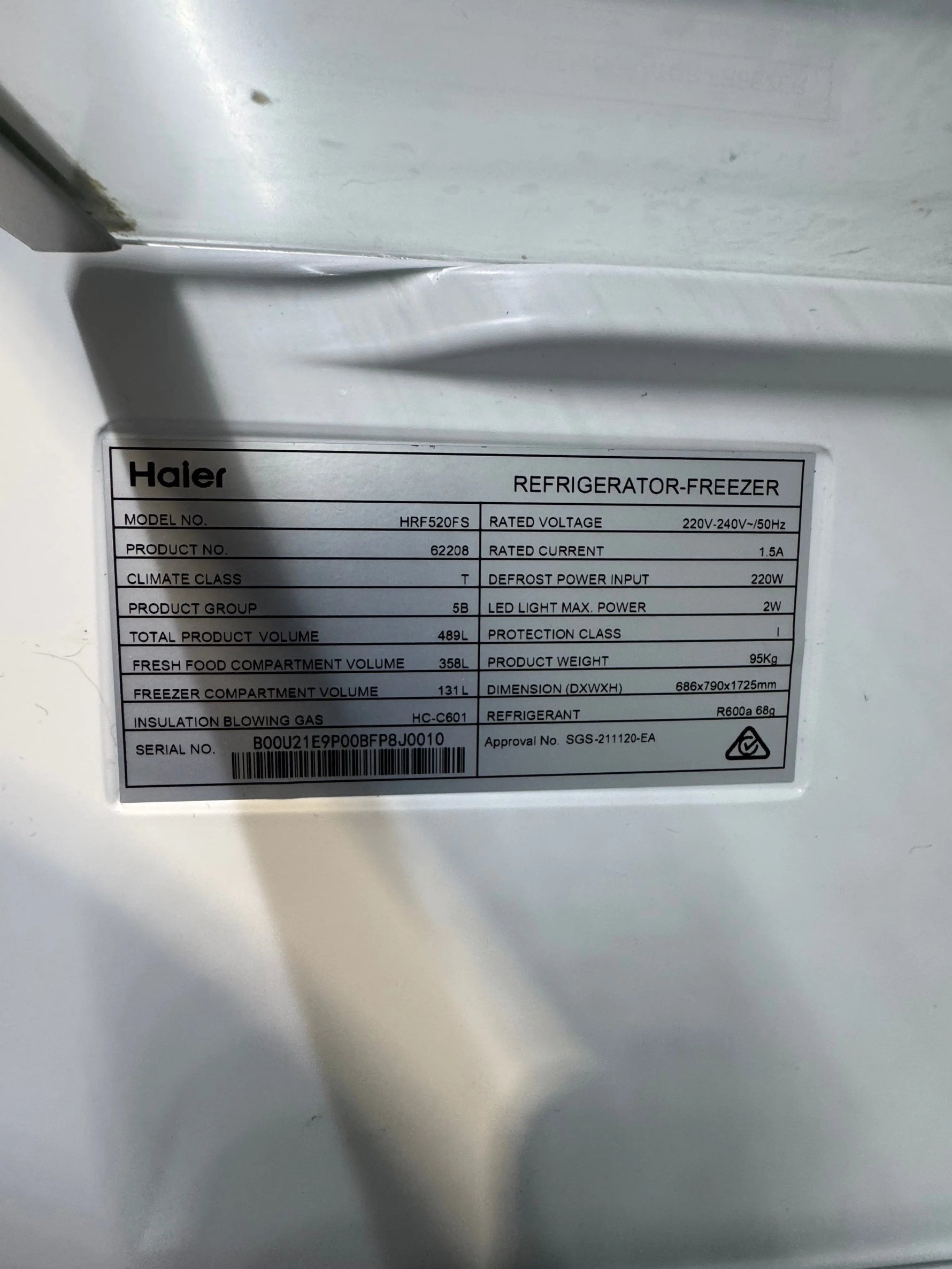 Refurbished Haier HRF520FS 489L French Door Fridge Freezer