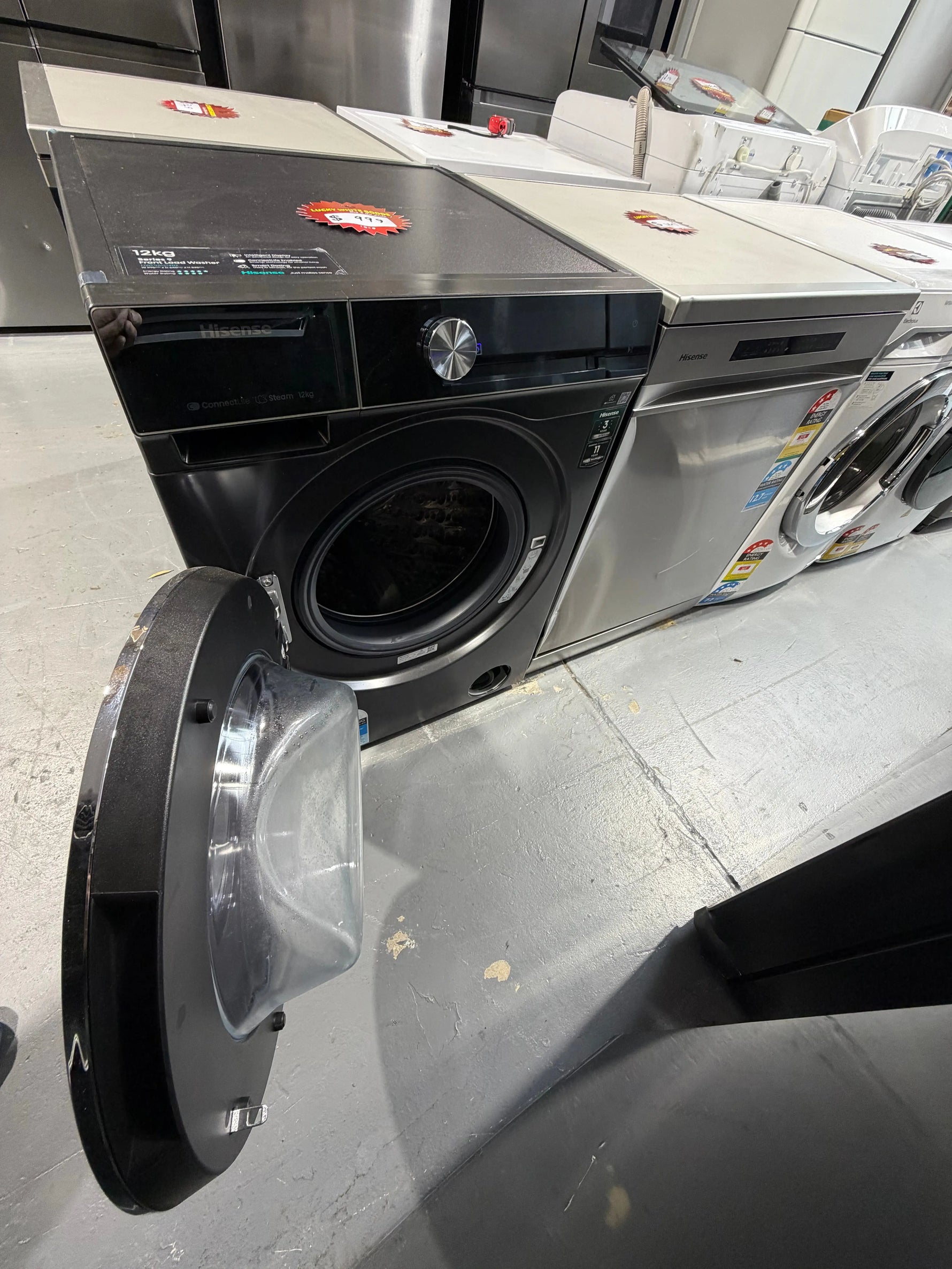 Refurbished Hisense 12 kg front loader washer model no -HWF9S1213BX | ALEXANDRIA
